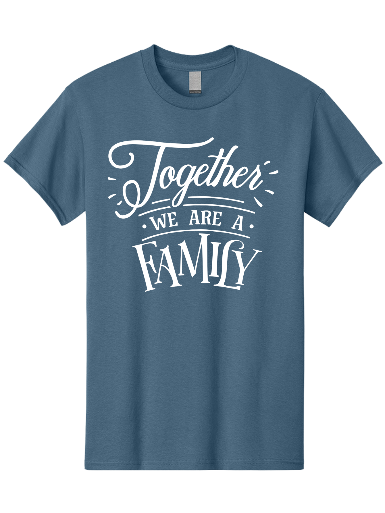 Together We Are A Family - White Men'S Graphic Tee, 100% Cotton, Comfortable Casual Summer Wear, Machine Washable, Family Unity, Togetherness, Family Bonding, Family Love, Family Values, Inspirational Quotes, Motivation, White Text, Aae746 9