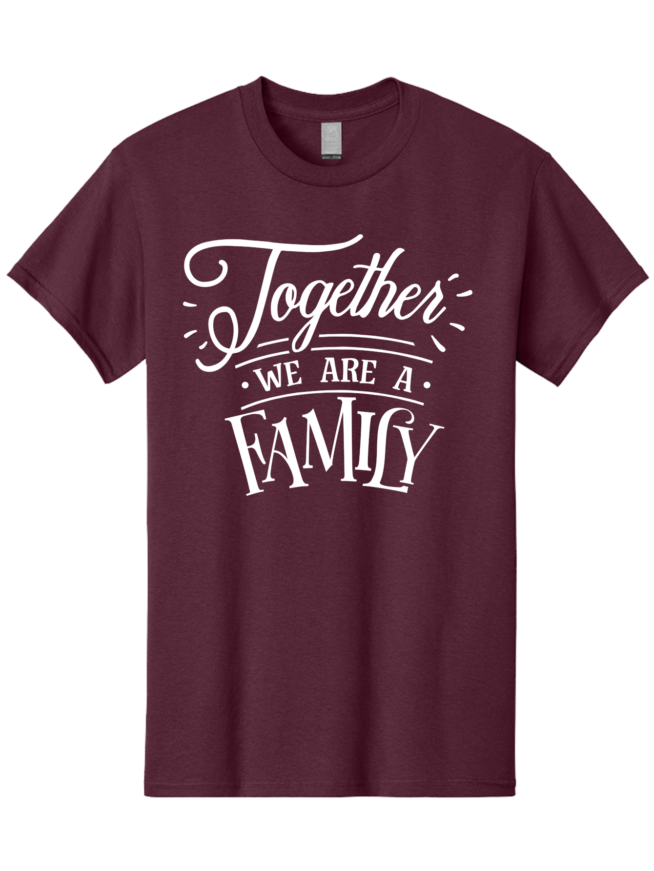 Together We Are A Family - White Men'S Graphic Tee, 100% Cotton, Comfortable Casual Summer Wear, Machine Washable, Family Unity, Togetherness, Family Bonding, Family Love, Family Values, Inspirational Quotes, Motivation, White Text, Aae746