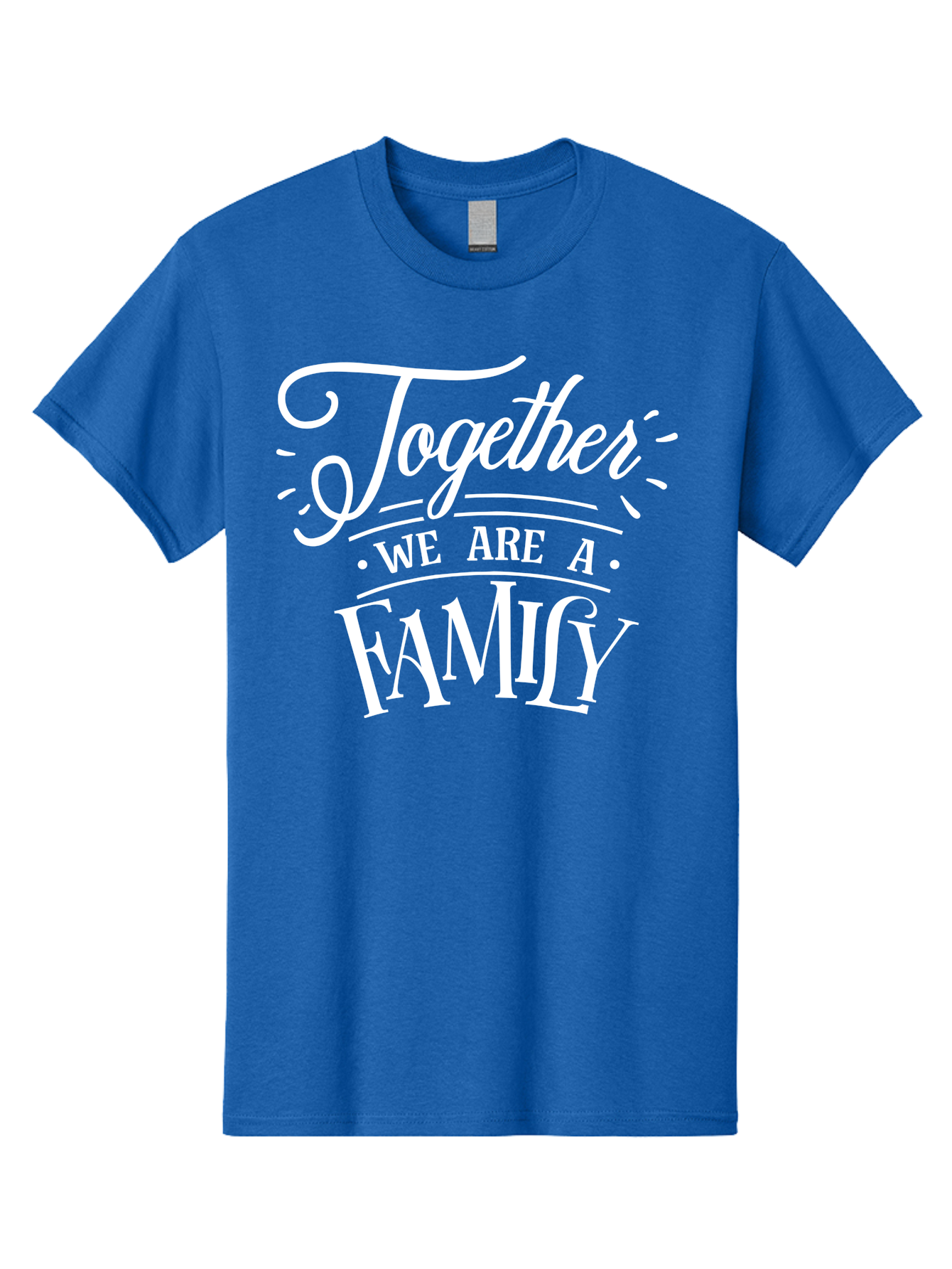 Together We Are A Family - White Men'S Graphic Tee, 100% Cotton, Comfortable Casual Summer Wear, Machine Washable, Family Unity, Togetherness, Family Bonding, Family Love, Family Values, Inspirational Quotes, Motivation, White Text, Aae746 17