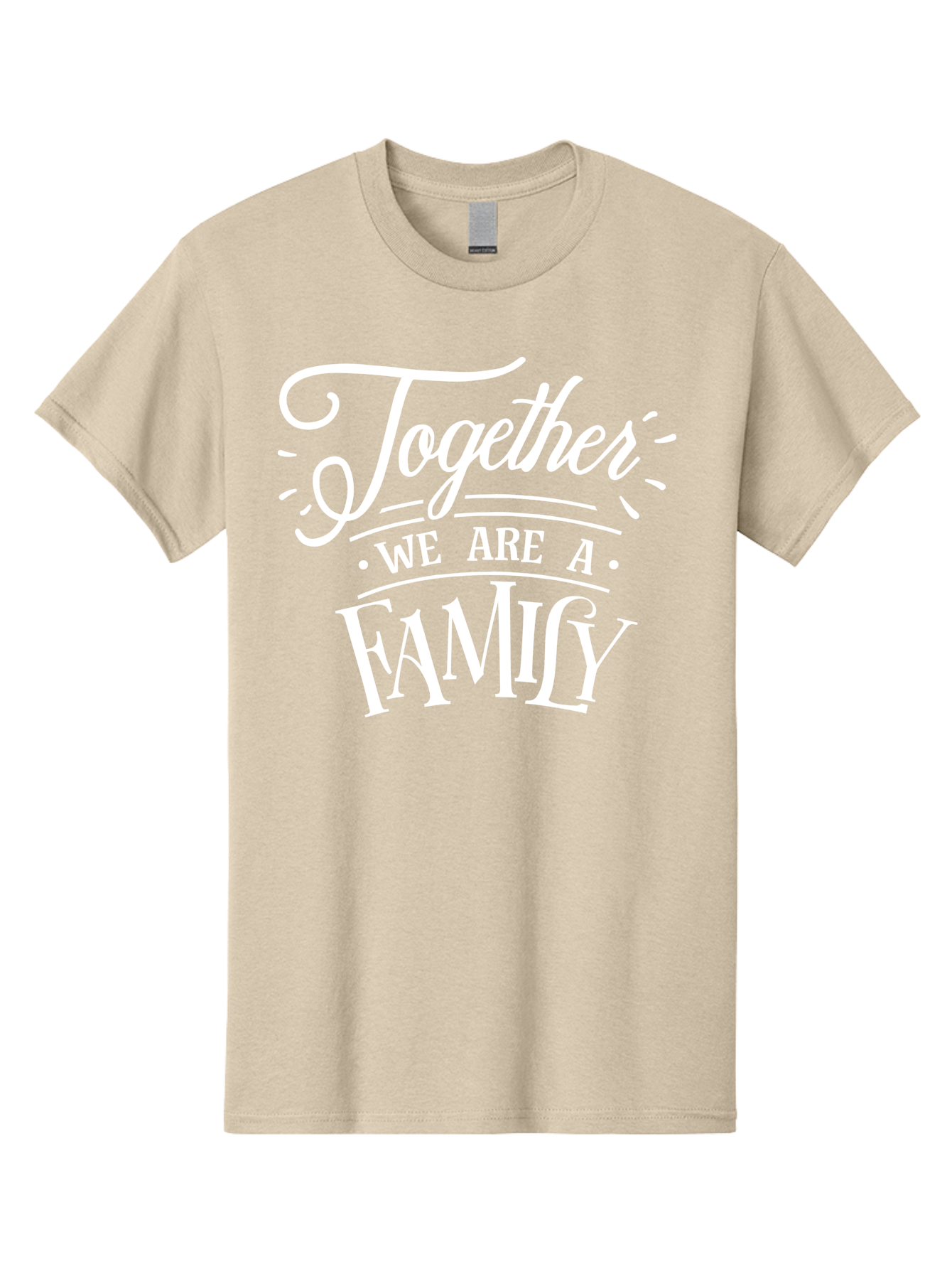 Together We Are A Family - White Men'S Graphic Tee, 100% Cotton, Comfortable Casual Summer Wear, Machine Washable, Family Unity, Togetherness, Family Bonding, Family Love, Family Values, Inspirational Quotes, Motivation, White Text, Aae746 25