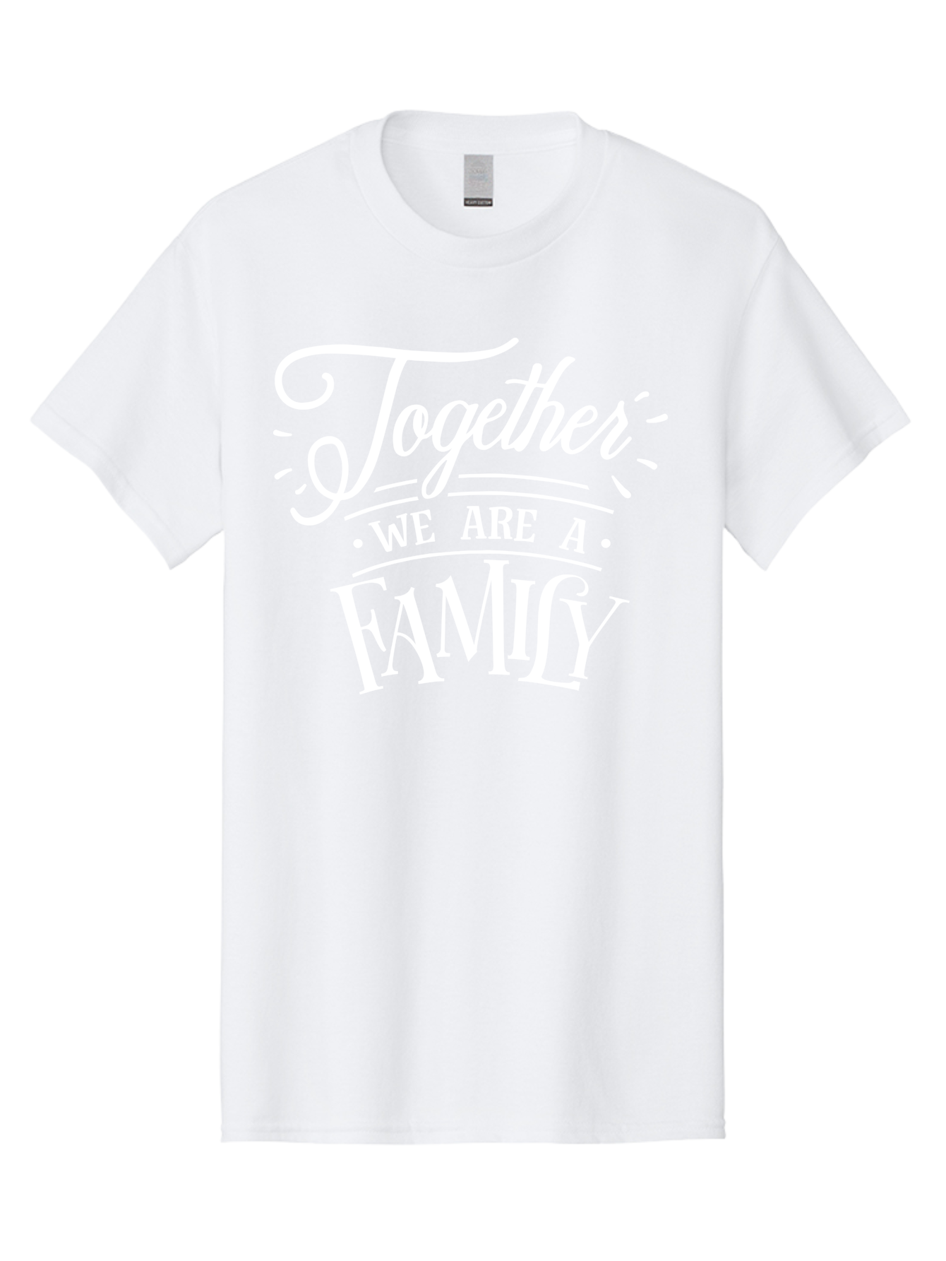 Together We Are A Family - White Men'S Graphic Tee, 100% Cotton, Comfortable Casual Summer Wear, Machine Washable, Family Unity, Togetherness, Family Bonding, Family Love, Family Values, Inspirational Quotes, Motivation, White Text, Aae746 29