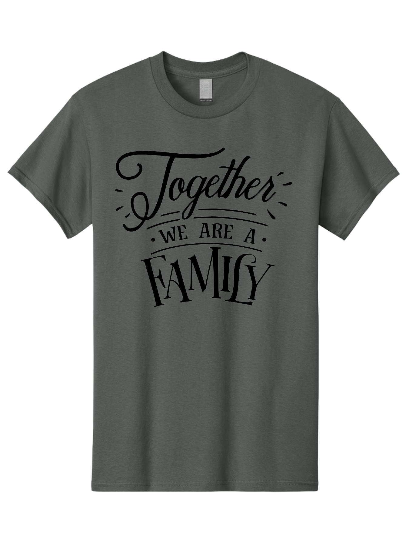 Together We Are A Family Men'S Graphic Tee, 100% Cotton, Comfortable Casual Summer Wear, Machine Washable, Family Unity, Togetherness, Family Bond, Love, Support, Family Values, Inspirational Quote, Motivational Message Aae747 3