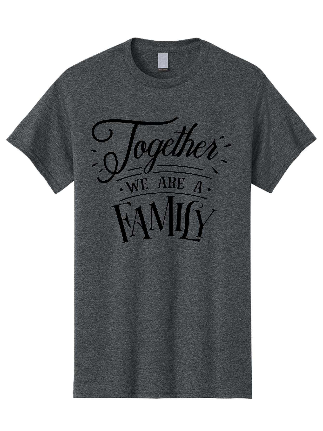 Together We Are A Family Men'S Graphic Tee, 100% Cotton, Comfortable Casual Summer Wear, Machine Washable, Family Unity, Togetherness, Family Bond, Love, Support, Family Values, Inspirational Quote, Motivational Message Aae747 5