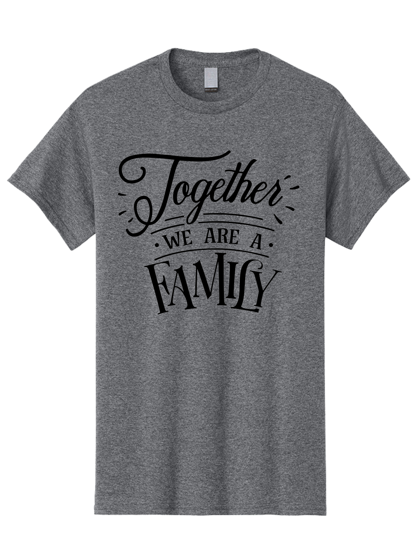 Together We Are A Family Men'S Graphic Tee, 100% Cotton, Comfortable Casual Summer Wear, Machine Washable, Family Unity, Togetherness, Family Bond, Love, Support, Family Values, Inspirational Quote, Motivational Message Aae747 11
