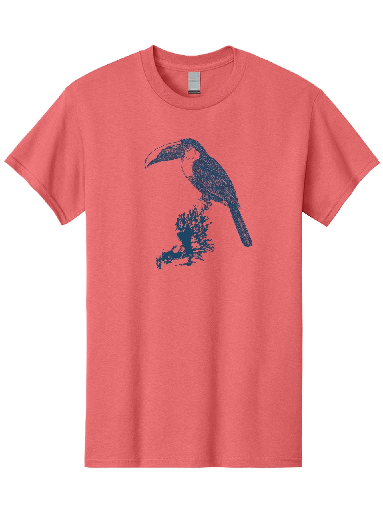 Toucan Roost Men'S Graphic Tee, 100% Cotton, Comfortable Casual Summer Wear, Machine Washable, Toucan Bird, Exotic Wildlife, Tropical Forest, Colorful Plumage, Large Beak, Bird Watching, Nature Lovers, Wildlife Art, Bird Illustrations, Aae749 3