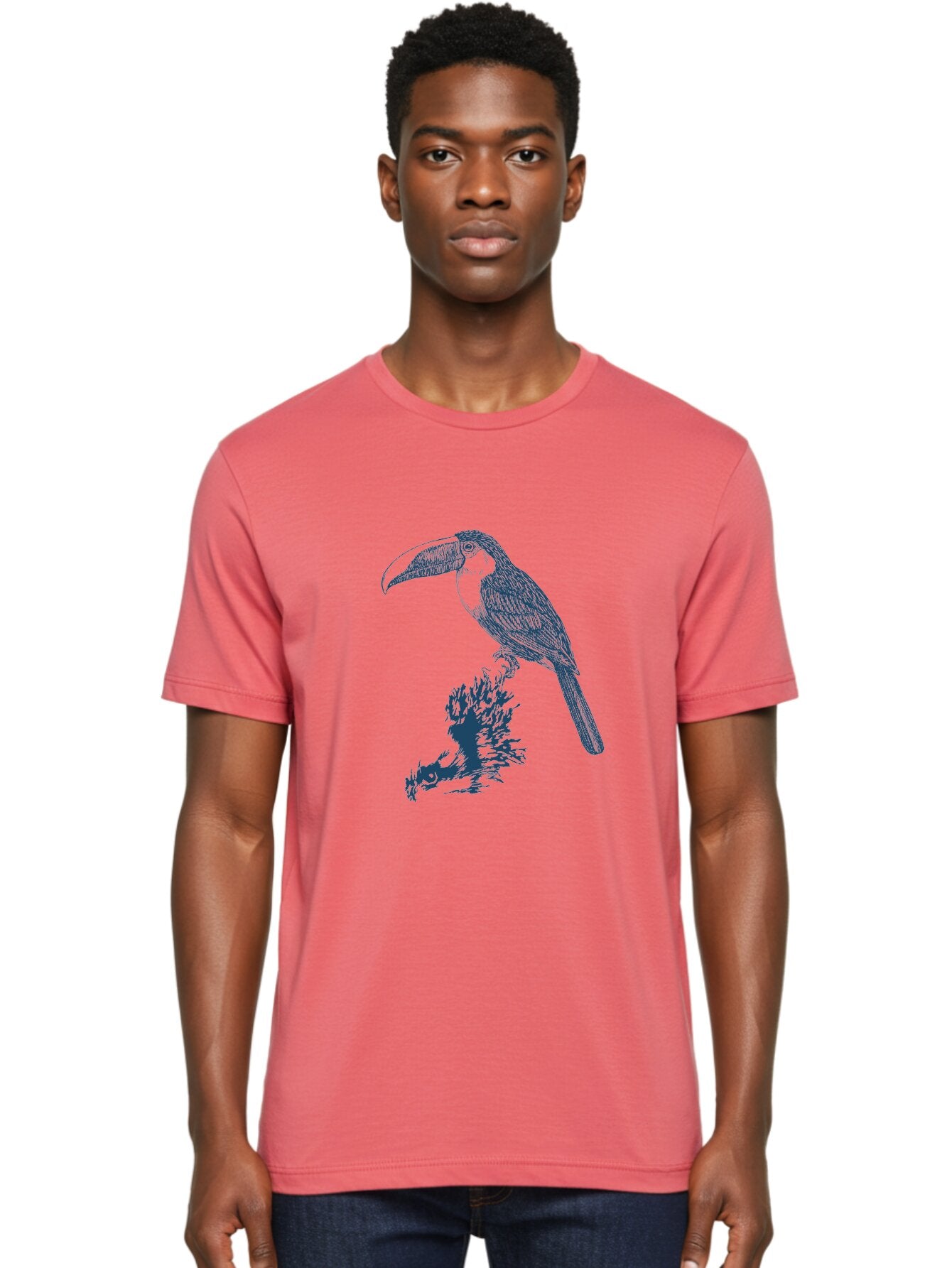 Toucan Roost Men'S Graphic Tee, 100% Cotton, Comfortable Casual Summer Wear, Machine Washable, Toucan Bird, Exotic Wildlife, Tropical Forest, Colorful Plumage, Large Beak, Bird Watching, Nature Lovers, Wildlife Art, Bird Illustrations, Aae749 22