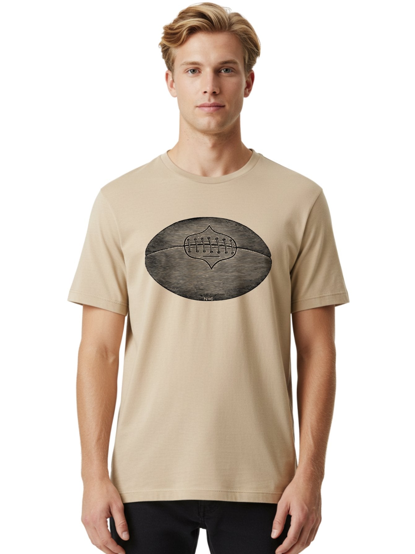 Toughkick Men'S Graphic Tee, 100% Cotton, Comfortable Casual Summer Wear, Machine Washable, American Football, Sports Equipment, Gridiron Football, Athletic Gear, Football Laces, Sports Icon, N O C Logo, Football Graphic, Sports Symbol Aae750 18