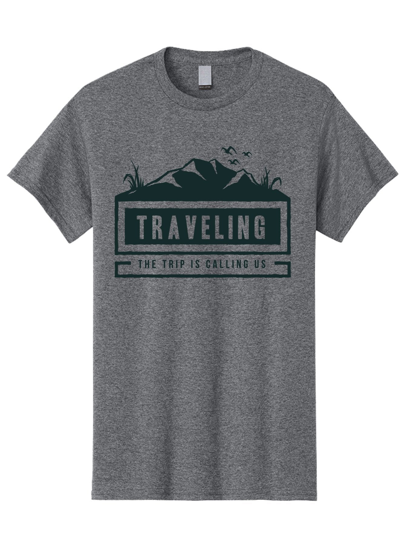 Traveling Men'S Graphic Tee, 100% Cotton, Comfortable Casual Summer Wear, Machine Washable, Travel Inspiration, Adventure Travel, Trip Planning, Wanderlust, Explore The World, Travel Blog, Travel Guides, The Trip Is Calling Us, Birds Flying, Aae753 14