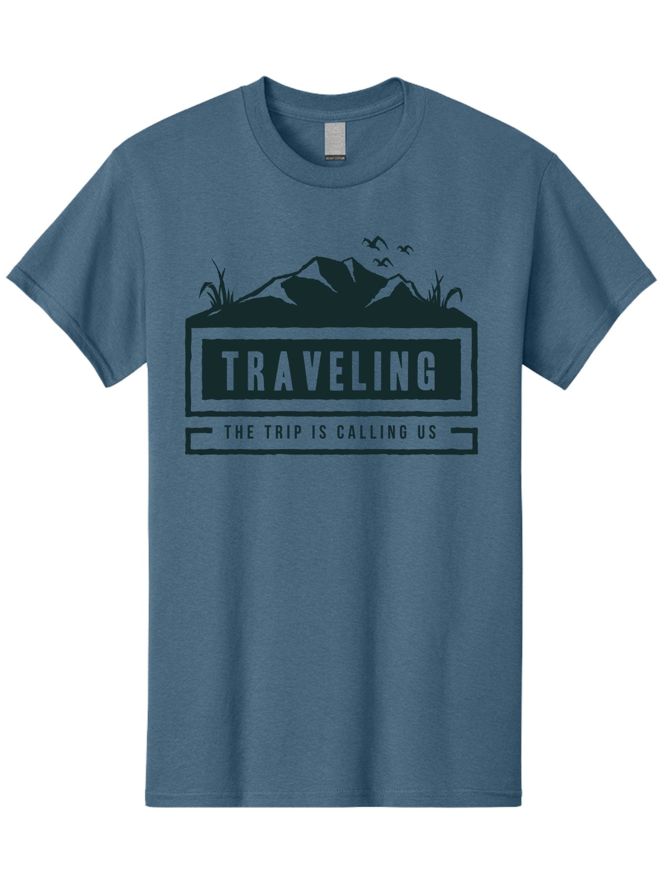 Traveling Men'S Graphic Tee, 100% Cotton, Comfortable Casual Summer Wear, Machine Washable, Travel Inspiration, Adventure Travel, Trip Planning, Wanderlust, Explore The World, Travel Blog, Travel Guides, The Trip Is Calling Us, Birds Flying, Aae753 13