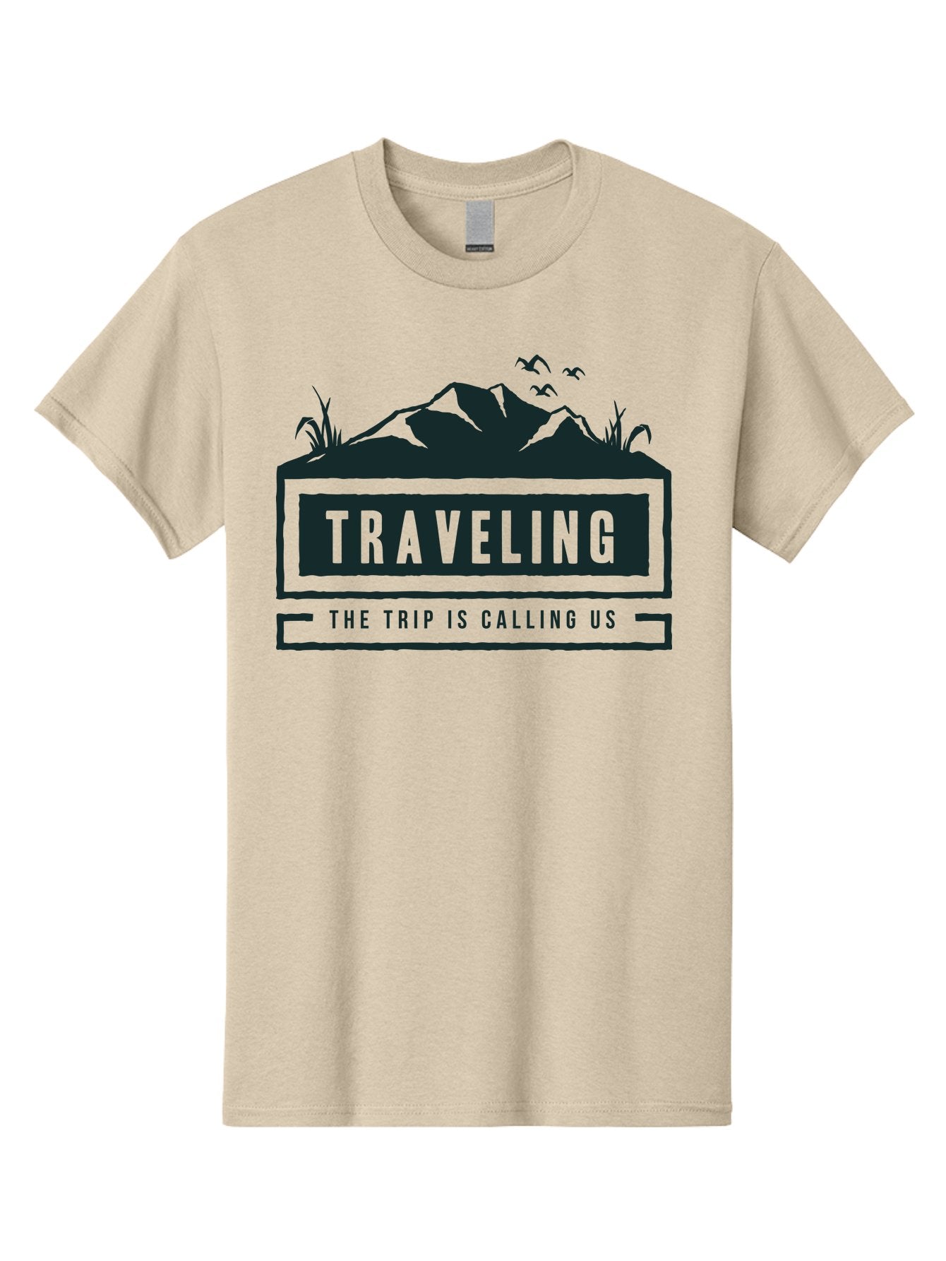Traveling Men'S Graphic Tee, 100% Cotton, Comfortable Casual Summer Wear, Machine Washable, Travel Inspiration, Adventure Travel, Trip Planning, Wanderlust, Explore The World, Travel Blog, Travel Guides, The Trip Is Calling Us, Birds Flying, Aae753