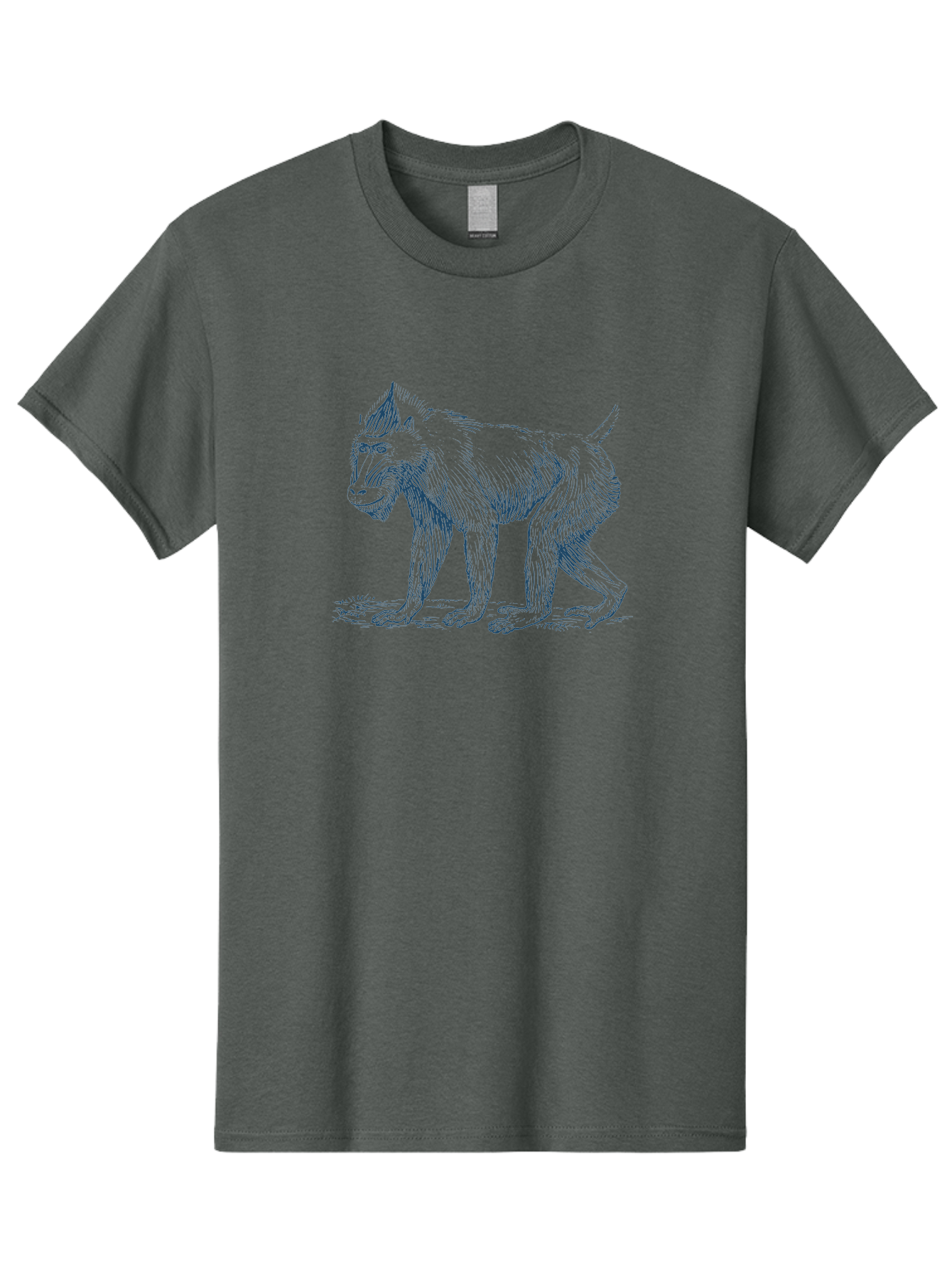 Tribal Ape Men'S Graphic Tee, 100% Cotton, Comfortable Casual Summer Wear, Machine Washable, Pen Drawing Of Baboon, Primate Illustration, Animal Art, Wildlife Graphic, Creature Design, Detailed Sketch Aae754 7