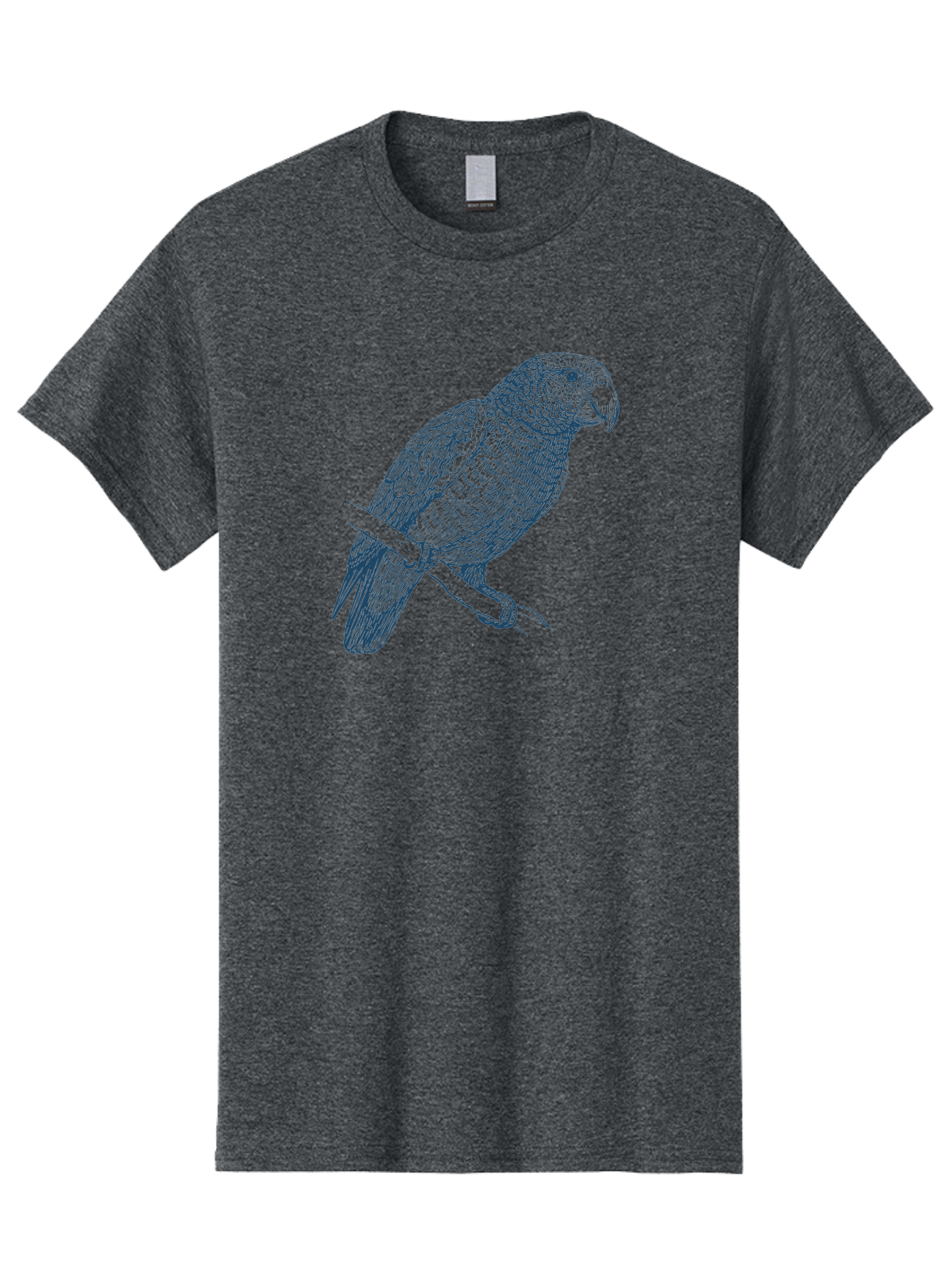 Tropical Bird Watch Men'S Graphic Tee, 100% Cotton, Comfortable Casual Summer Wear, Machine Washable, Parrot On A Branch, Bird'S Eye View, Detailed Illustration, Feathered Texture, Beak, Claws, Wildlife Art, Nature-Inspired Design Aae757 23