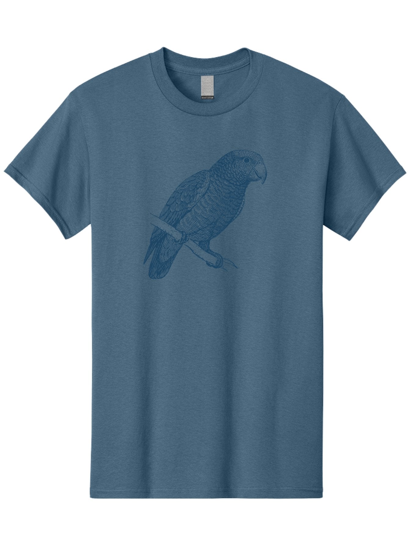 Tropical Bird Watch Men'S Graphic Tee, 100% Cotton, Comfortable Casual Summer Wear, Machine Washable, Parrot On A Branch, Bird'S Eye View, Detailed Illustration, Feathered Texture, Beak, Claws, Wildlife Art, Nature-Inspired Design Aae757 4