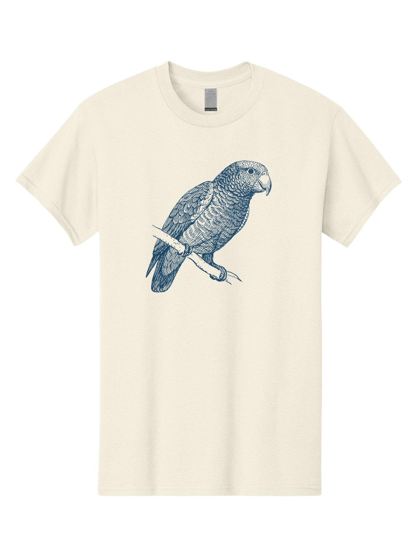Tropical Bird Watch Men'S Graphic Tee, 100% Cotton, Comfortable Casual Summer Wear, Machine Washable, Parrot On A Branch, Bird'S Eye View, Detailed Illustration, Feathered Texture, Beak, Claws, Wildlife Art, Nature-Inspired Design Aae757 6