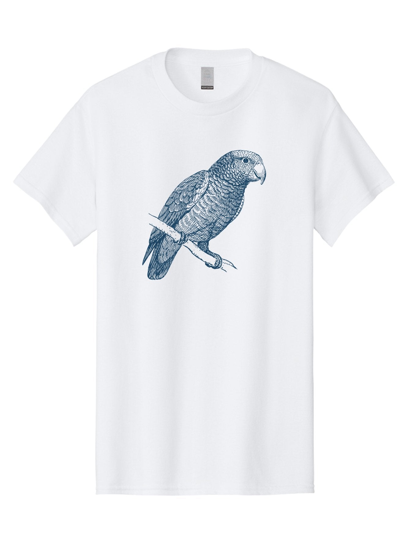 Tropical Bird Watch Men'S Graphic Tee, 100% Cotton, Comfortable Casual Summer Wear, Machine Washable, Parrot On A Branch, Bird'S Eye View, Detailed Illustration, Feathered Texture, Beak, Claws, Wildlife Art, Nature-Inspired Design Aae757 7