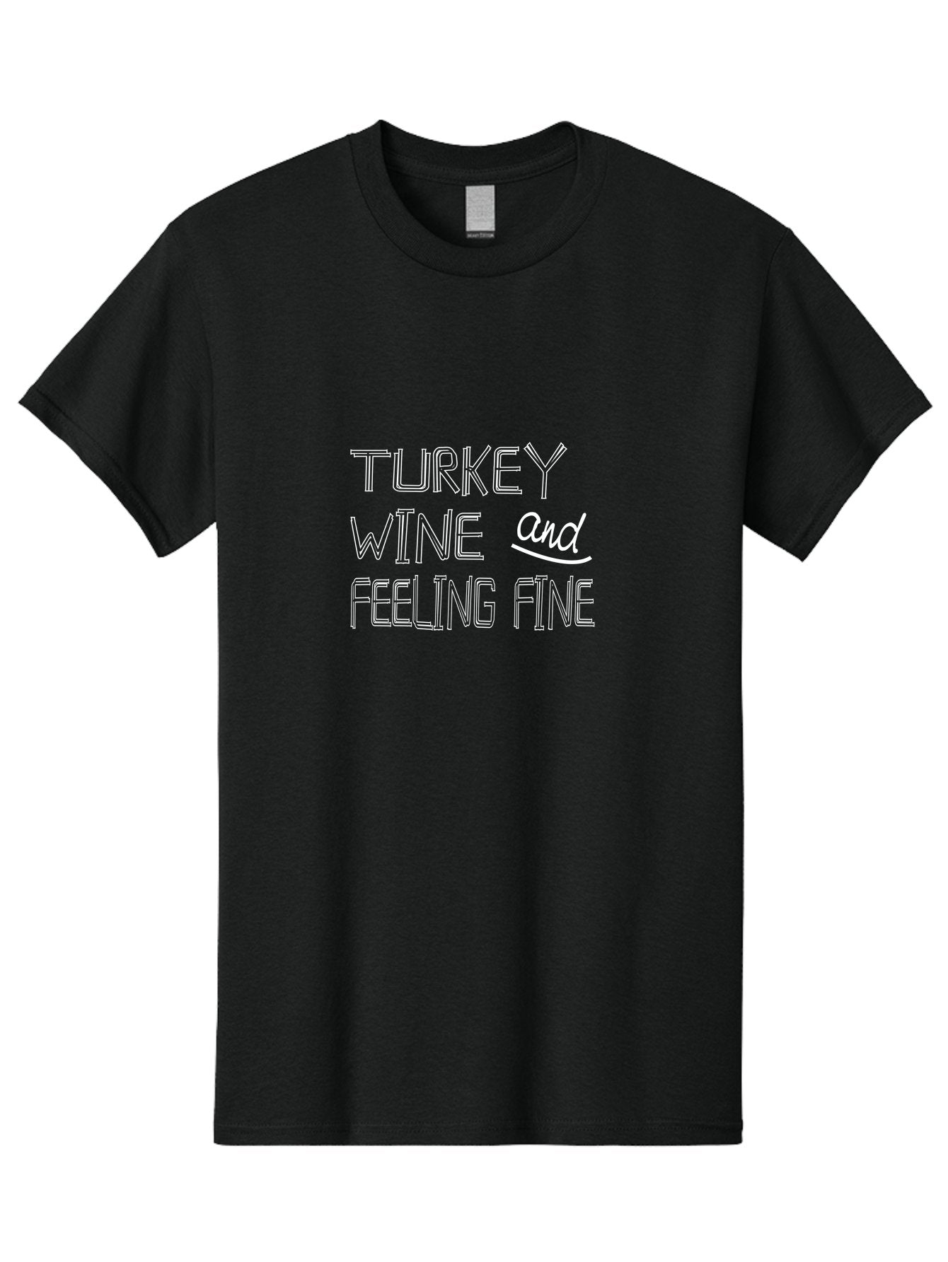 Turkey Wine And Feeling Men'S Graphic Tee, 100% Cotton, Comfortable Casual Summer Wear, Machine Washable, Funny Quote, Wine And Turkey, Feeling Fine, Humorous Saying, Playful Phrase, Quirky Text Aae761 4