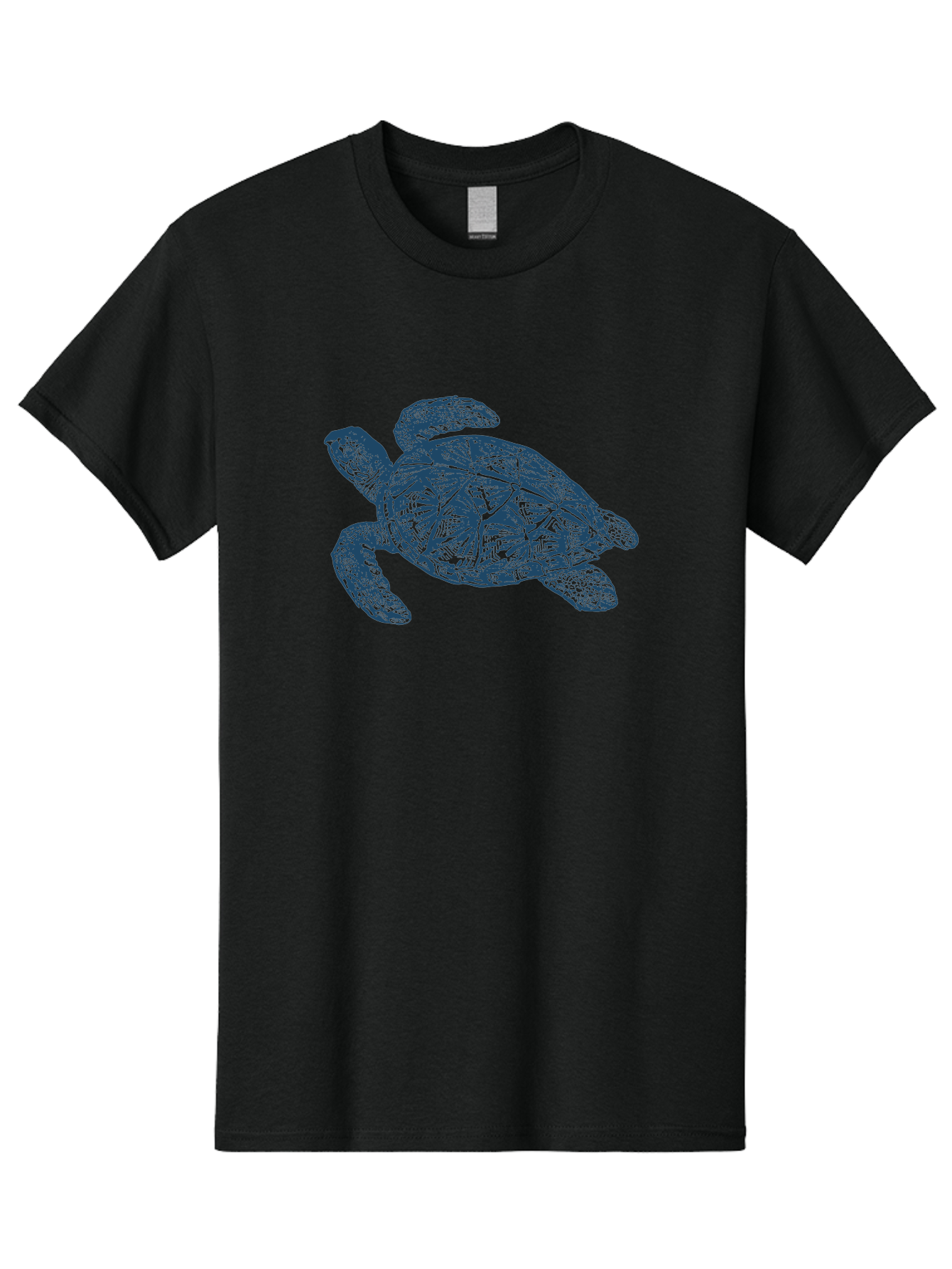 Turtle Drift Men'S Graphic Tee, 100% Cotton, Comfortable Casual Summer Wear, Machine Washable, Sea Turtle, Marine Life, Ocean Creature, Wildlife Conservation, Protected Species, Slow-Moving Animal, Shell Pattern, Blue Illustration, Aae763