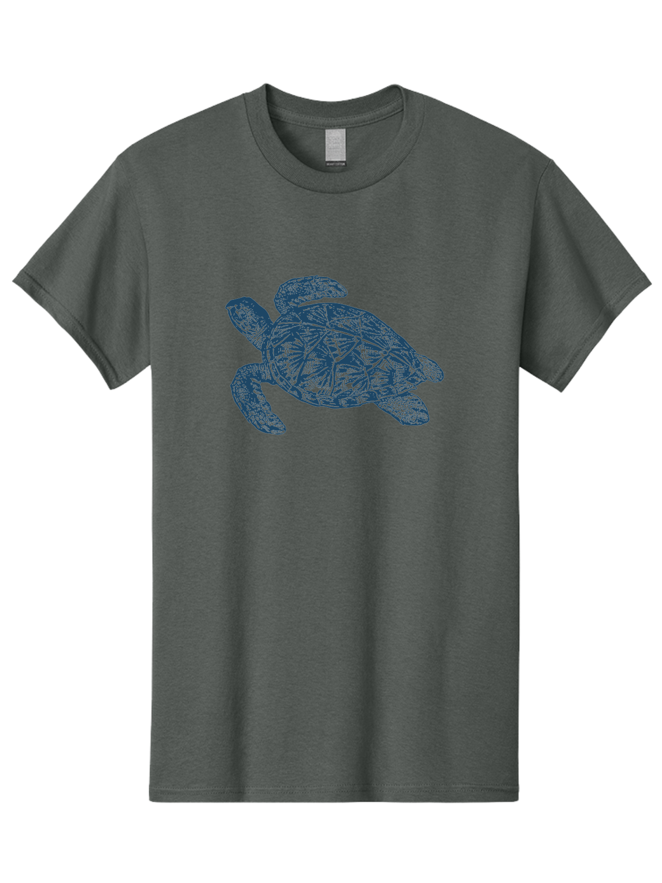 Turtle Drift Men'S Graphic Tee, 100% Cotton, Comfortable Casual Summer Wear, Machine Washable, Sea Turtle, Marine Life, Ocean Creature, Wildlife Conservation, Protected Species, Slow-Moving Animal, Shell Pattern, Blue Illustration, Aae763 3