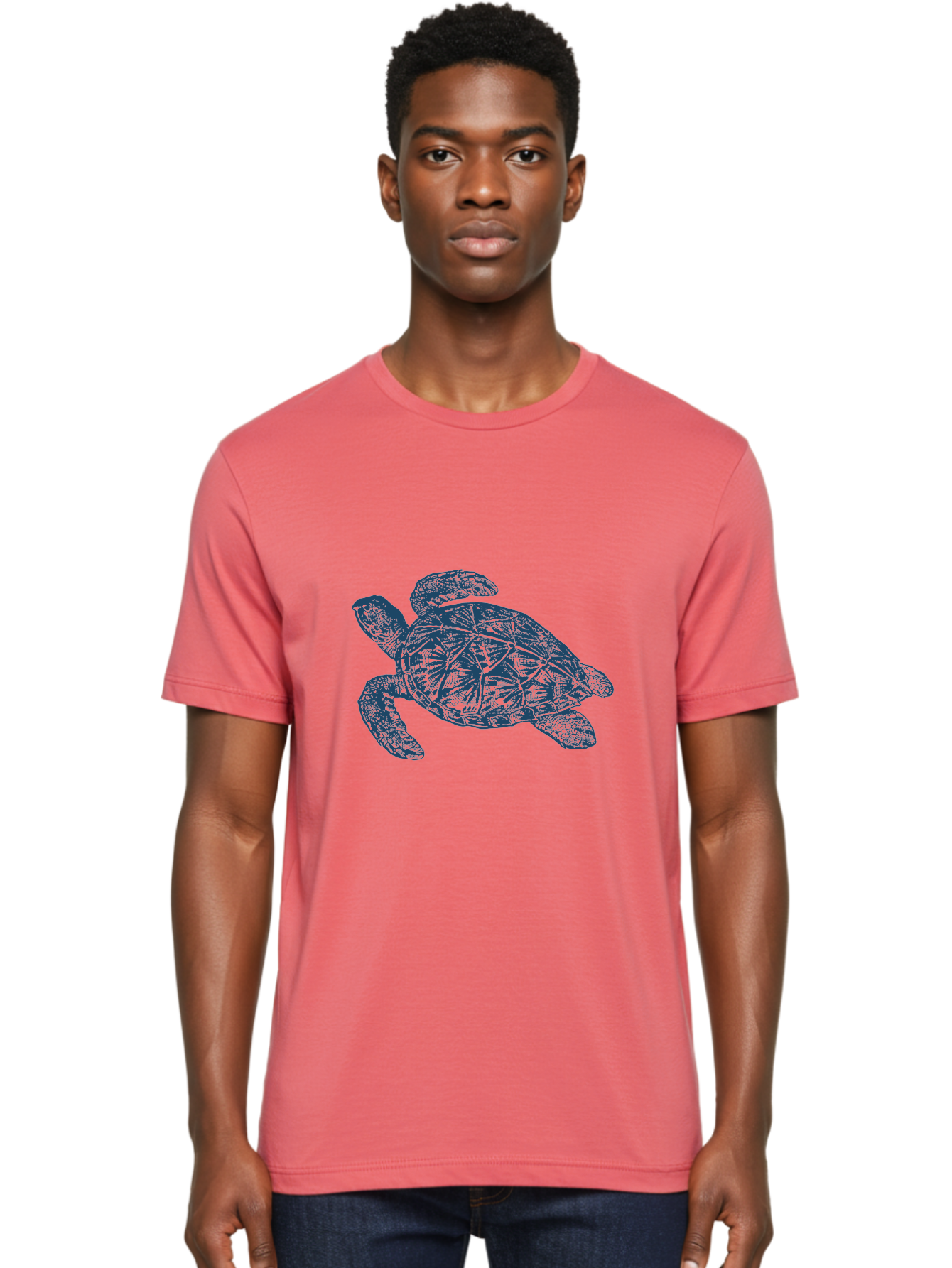 Turtle Drift Men'S Graphic Tee, 100% Cotton, Comfortable Casual Summer Wear, Machine Washable, Sea Turtle, Marine Life, Ocean Creature, Wildlife Conservation, Protected Species, Slow-Moving Animal, Shell Pattern, Blue Illustration, Aae763 20