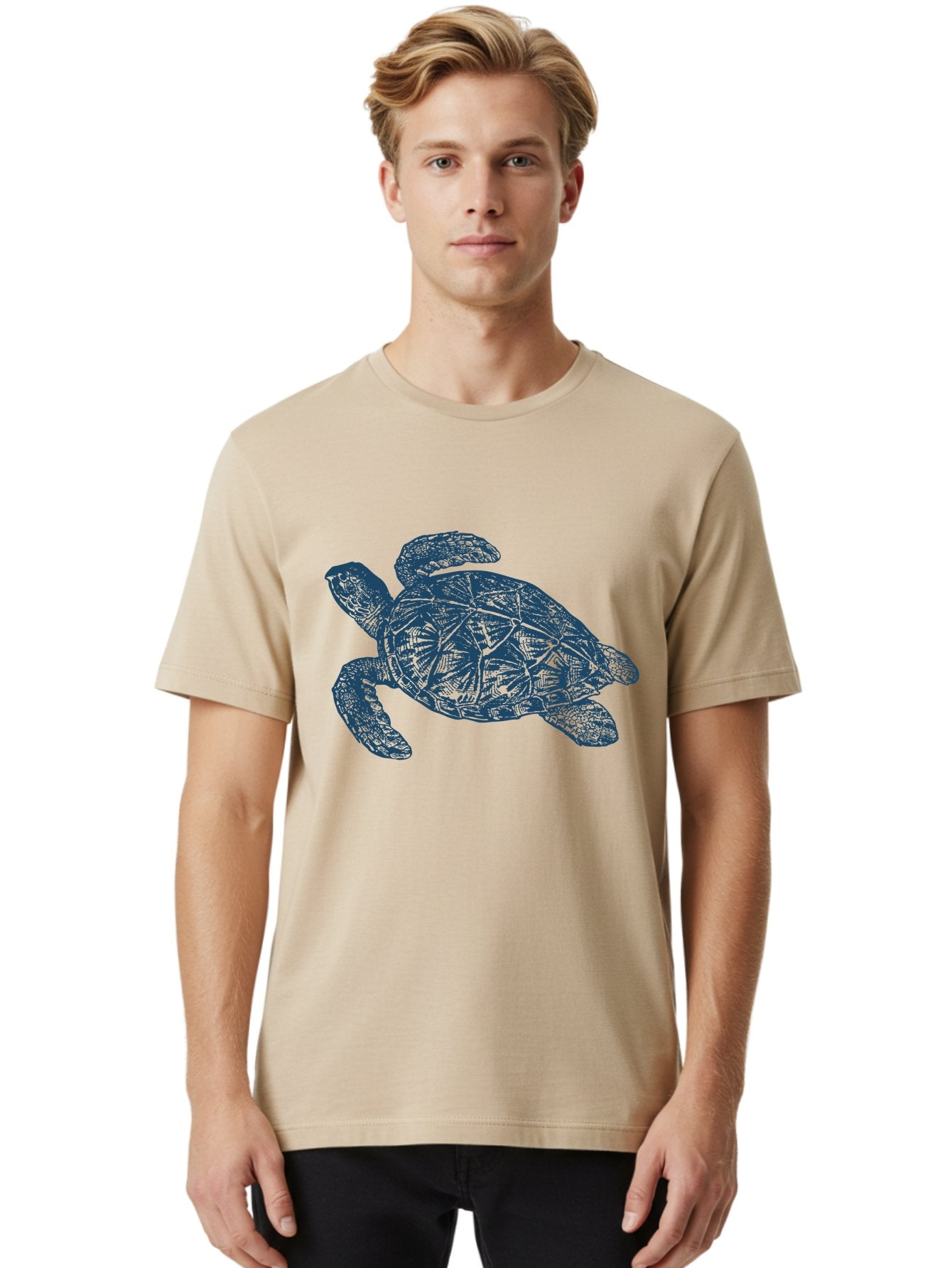 Turtle Drift Men'S Graphic Tee, 100% Cotton, Comfortable Casual Summer Wear, Machine Washable, Sea Turtle, Marine Life, Ocean Creature, Wildlife Conservation, Protected Species, Slow-Moving Animal, Shell Pattern, Blue Illustration, Aae763 20