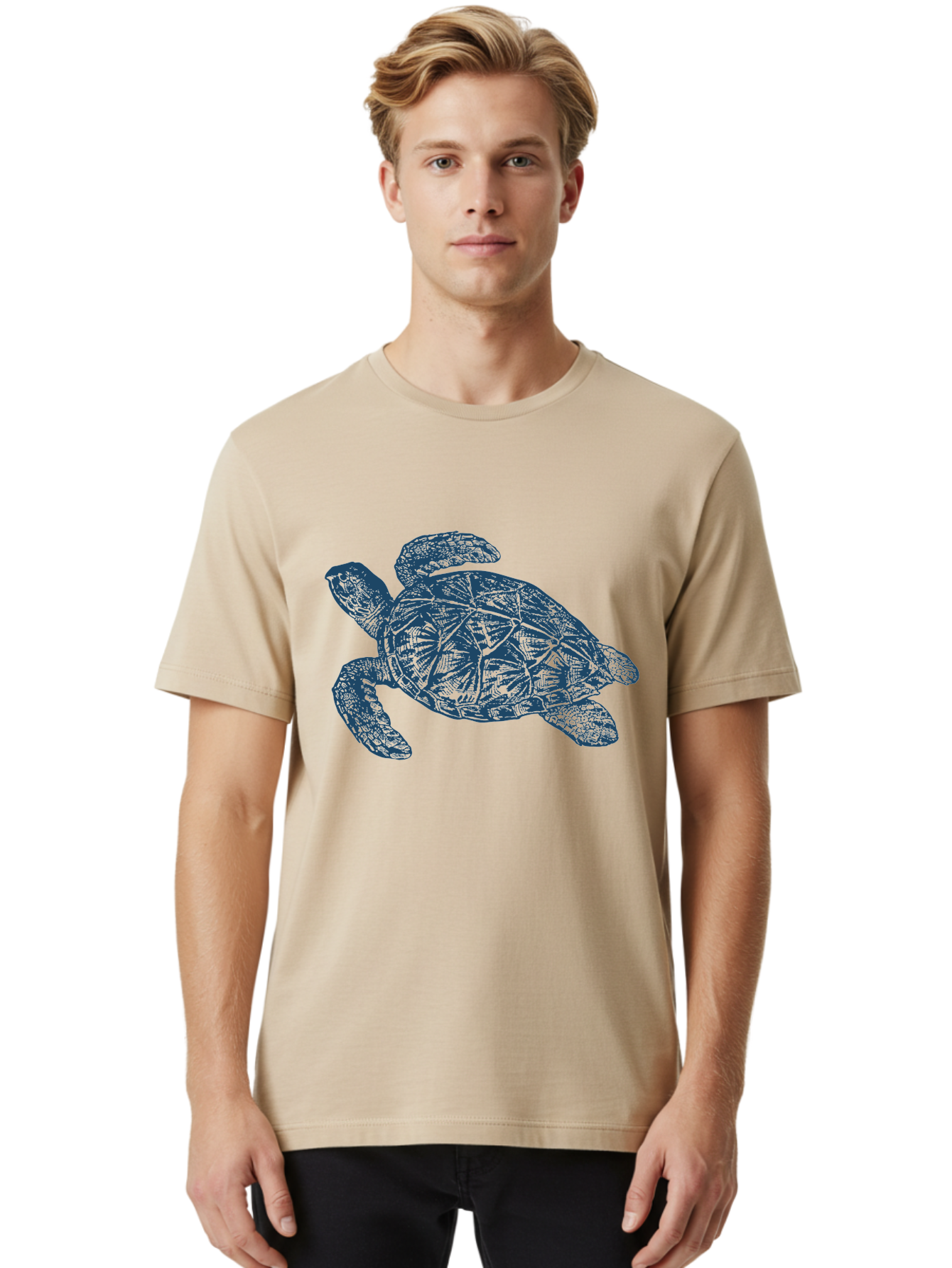 Turtle Drift Men'S Graphic Tee, 100% Cotton, Comfortable Casual Summer Wear, Machine Washable, Sea Turtle, Marine Life, Ocean Creature, Wildlife Conservation, Protected Species, Slow-Moving Animal, Shell Pattern, Blue Illustration, Aae763 18