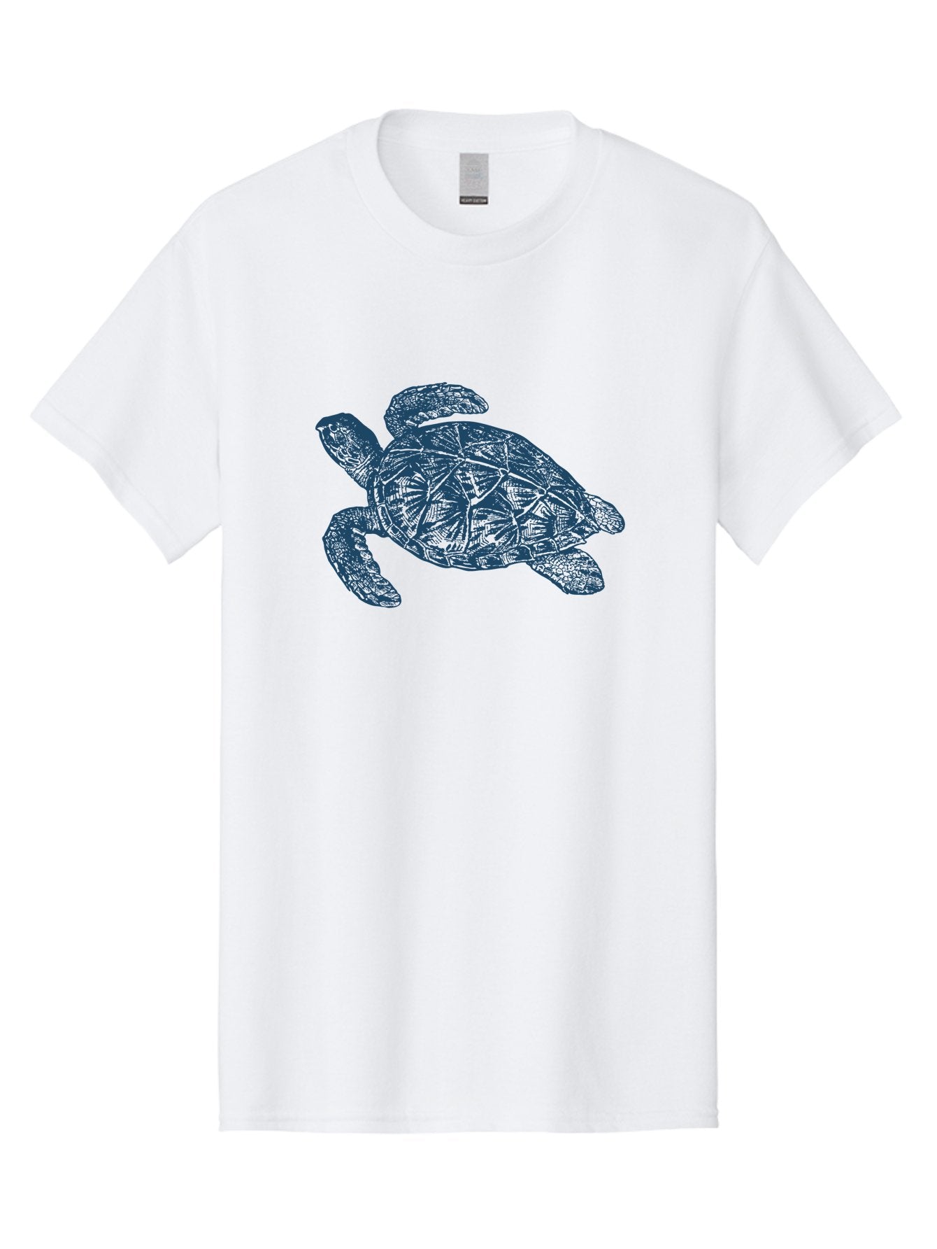 Turtle Drift Men'S Graphic Tee, 100% Cotton, Comfortable Casual Summer Wear, Machine Washable, Sea Turtle, Marine Life, Ocean Creature, Wildlife Conservation, Protected Species, Slow-Moving Animal, Shell Pattern, Blue Illustration, Aae763