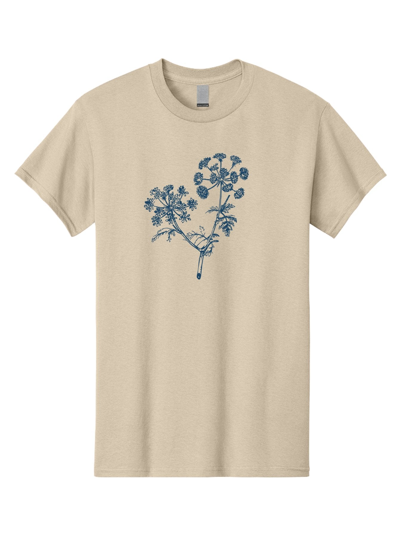 Twinstar Bloom Men'S Graphic Tee, 100% Cotton, Comfortable Casual Summer Wear, Machine Washable, Dill Plant, Herb Illustration, Botanical Art, Blue Flowers, Flowering Stem, Delicate Patterns, Culinary Herb, Fragrant Plant Aae765 12
