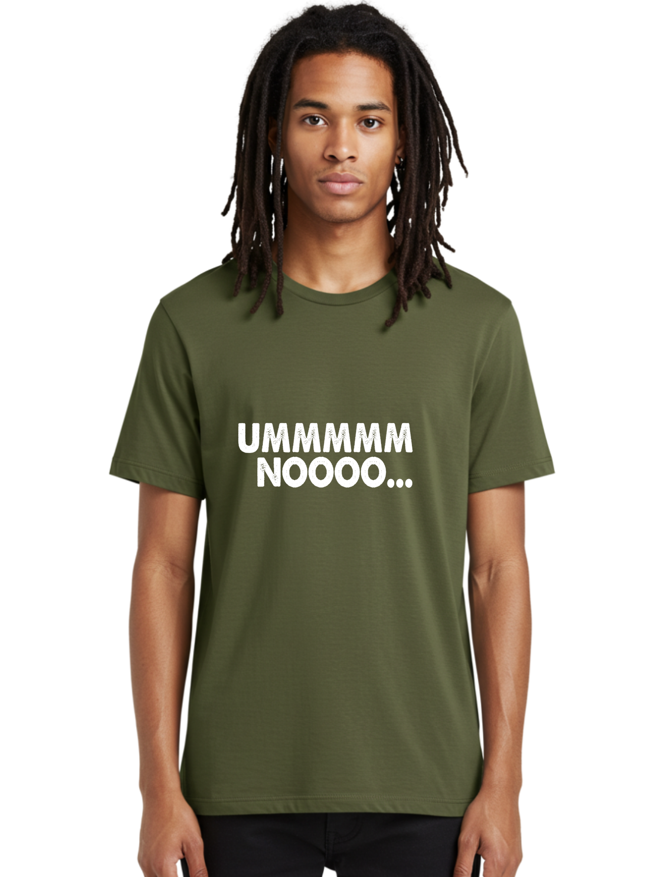 Ummmmm Noooo-01 Men'S Graphic Tee, 100% Cotton, Comfortable Casual Summer Wear, Machine Washable, Ummmmm Noooo, Funny Text, White Text On Green, Humorous Expression, Meme Text, Playful Phrase, Witty Saying, Comedic Graphic Aae766 20