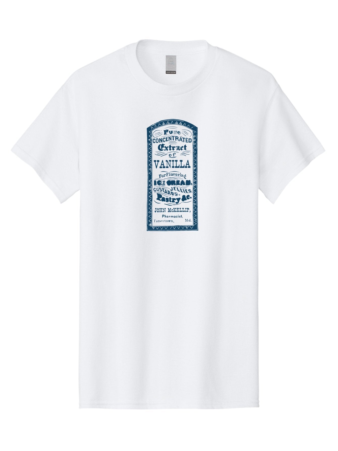 Vanilla-Extract Men'S Graphic Tee, 100% Cotton, Comfortable Casual Summer Wear, Machine Washable, Vanilla Extract Label, Vintage Design, Concentrated Vanilla, Ice Cream Flavoring, Custard Desserts, Pastry Ingredients, John Mckellip Pharmacist, Aae767 10