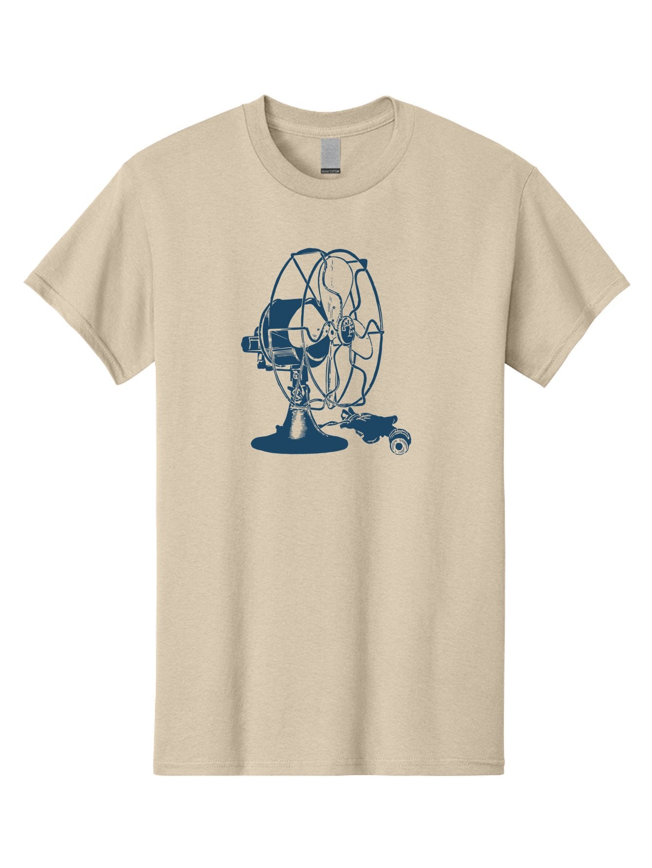 Ventilator Men'S Graphic Tee, 100% Cotton, Comfortable Casual Summer Wear, Machine Washable, Retro Electric Fan, Vintage Home Decor, Antique Appliance, Nostalgic Design, Classic Style, Rotating Blades, Power Cord Connection, Household Item, Aae770 12