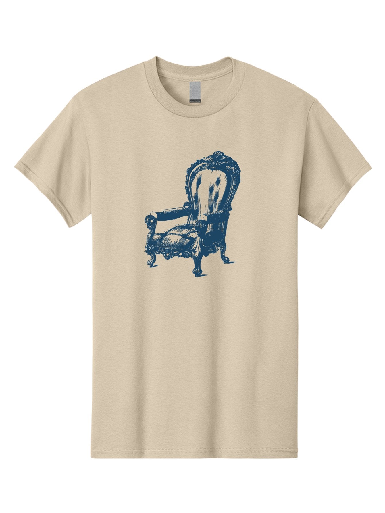 Victorian Lounge Chair Men'S Graphic Tee, 100% Cotton, Comfortable Casual Summer Wear, Machine Washable, Ornate Chair, Luxurious Furniture, Vintage Decor, Antique Armchair, Carved Wooden Details, Elegant Design, Classic Style, Aae774 15