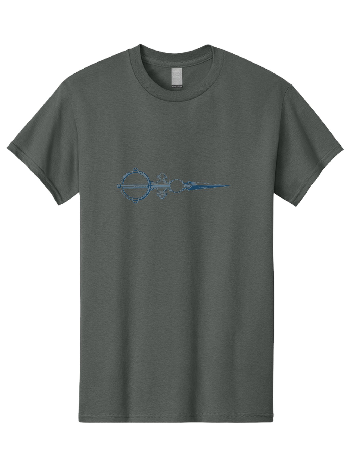 Victorian Needlepoint Scissors Men'S Graphic Tee, 100% Cotton, Comfortable Casual Summer Wear, Machine Washable, Stylized Dagger, Circular Symbol, Mystical Emblem, Esoteric Art, Symbolic Imagery, Abstract Design, Fantasy Element, Aae775 21