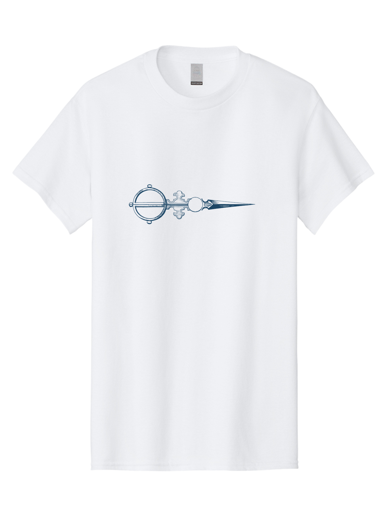 Victorian Needlepoint Scissors Men'S Graphic Tee, 100% Cotton, Comfortable Casual Summer Wear, Machine Washable, Stylized Dagger, Circular Symbol, Mystical Emblem, Esoteric Art, Symbolic Imagery, Abstract Design, Fantasy Element, Aae775 9