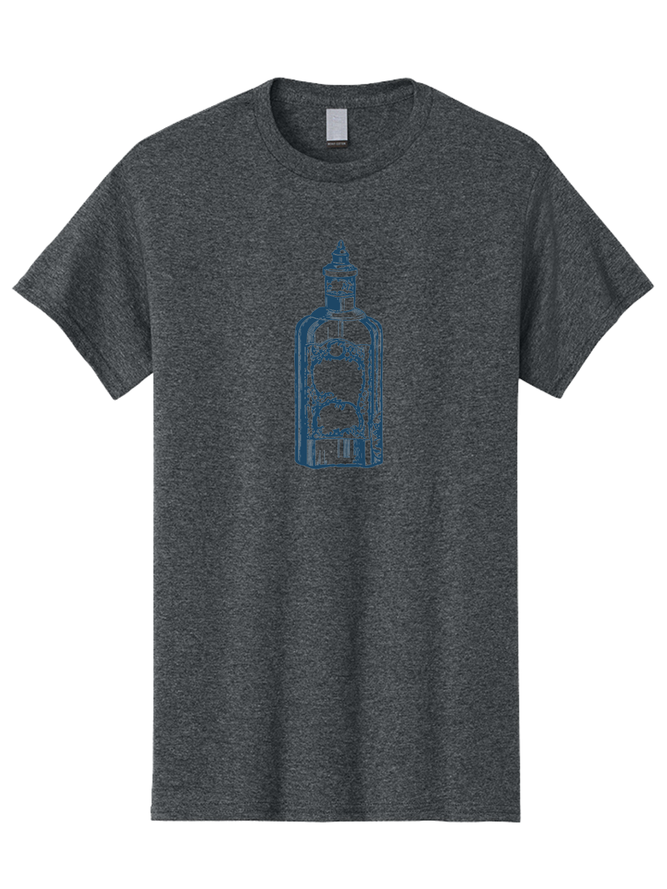 Victorian Perfume Bottle Men'S Graphic Tee, 100% Cotton, Comfortable Casual Summer Wear, Machine Washable, Gin Bottle Illustration, Liquor Bottle Art, Vintage Gin Bottle, Decorative Bottle, Alcohol Container, Spirits Packaging, Aae776