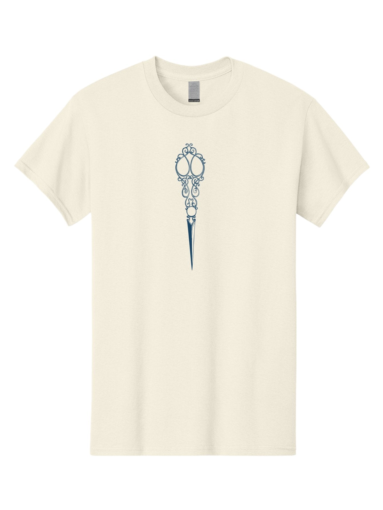 Victorian Scrollwork Scissors Men'S Graphic Tee, 100% Cotton, Comfortable Casual Summer Wear, Machine Washable, Vintage Hair Accessory, Ornate Design, Decorative Hairpin, Antique Style, Elegant Adornment, Hair Jewelry Aae777 3