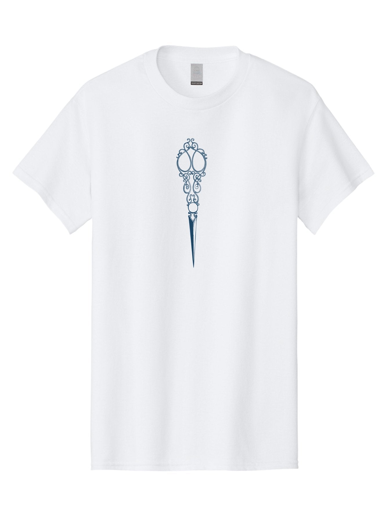 Victorian Scrollwork Scissors Men'S Graphic Tee, 100% Cotton, Comfortable Casual Summer Wear, Machine Washable, Vintage Hair Accessory, Ornate Design, Decorative Hairpin, Antique Style, Elegant Adornment, Hair Jewelry Aae777