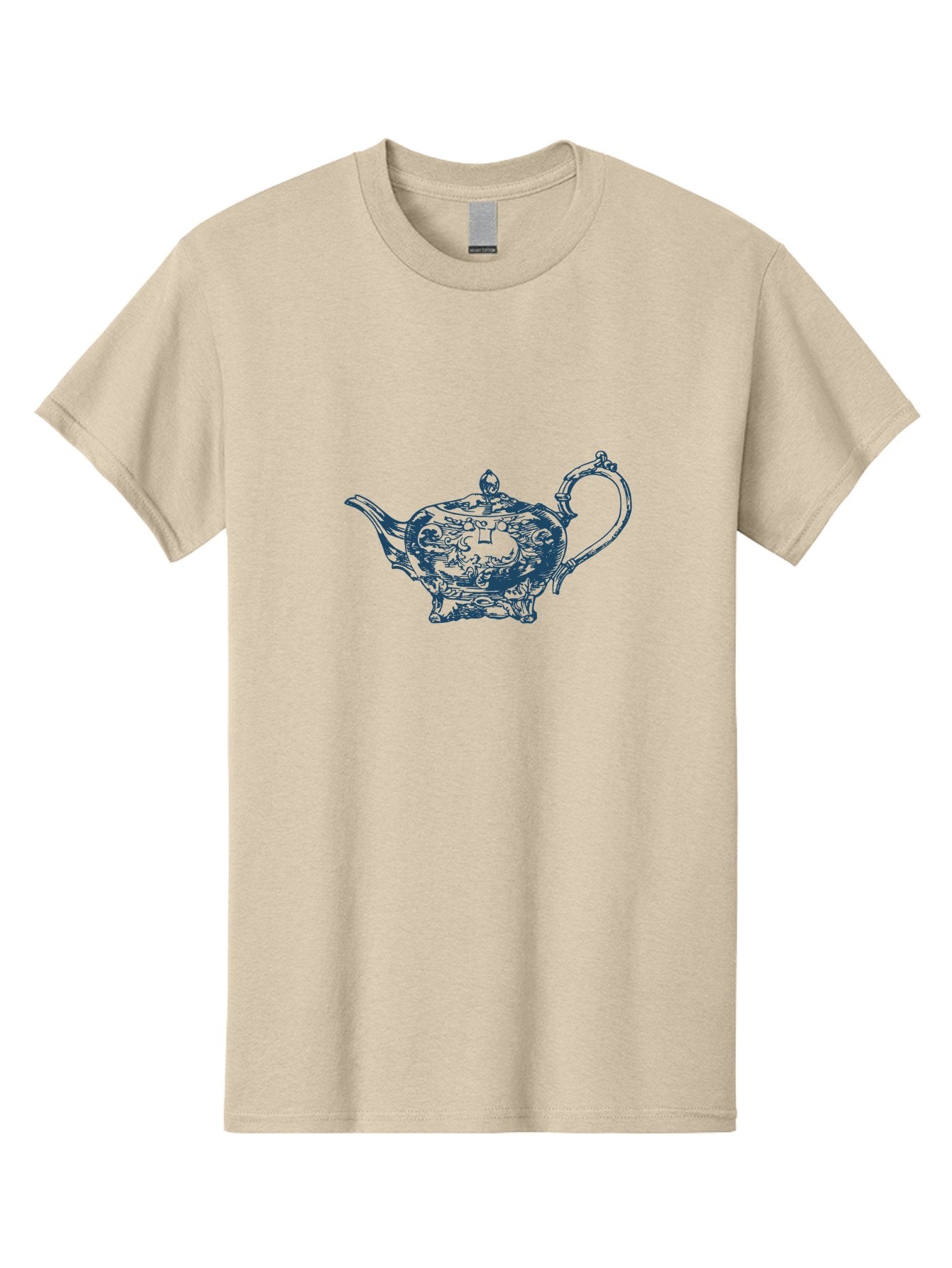 Victorian Tea Ritual Men'S Graphic Tee, 100% Cotton, Comfortable Casual Summer Wear, Machine Washable, Ornate Teapot, Aladdin'S Lamp, Magic Lamp, Teapot Design, Intricate Patterns, Genie'S Lamp, Fantasy Elements, Decorative Art, Vintage Style Aae779