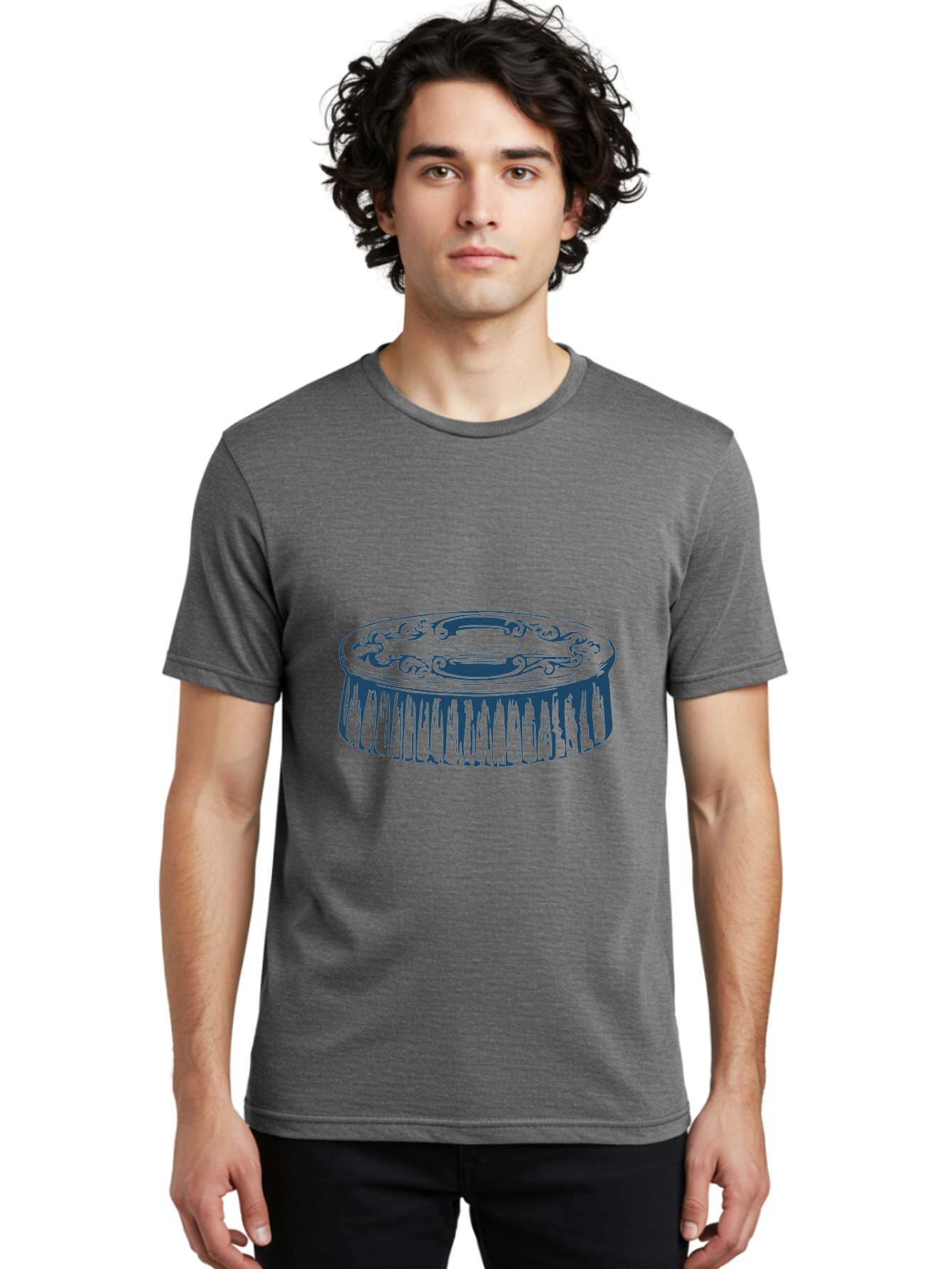 Victorian Vanity Brush Men'S Graphic Tee, 100% Cotton, Comfortable Casual Summer Wear, Machine Washable, Tassel Decor, Fringe Decoration, Ornate Design, Round Fringe, Decorative Fringe, Ornamental Tassel, Luxury Decor, Vintage Decor Aae780