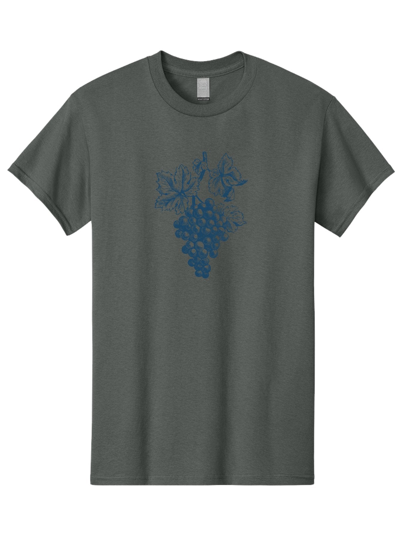 Vine & Soul Men'S Graphic Tee, 100% Cotton, Comfortable Casual Summer Wear, Machine Washable, Bunch Of Grapes, Grapevine Illustration, Wine Grapes, Vineyard Produce, Lush Foliage, Rustic Charm, Autumn Harvest, Dark Blue Ink, Vine Leaves Aae781 11