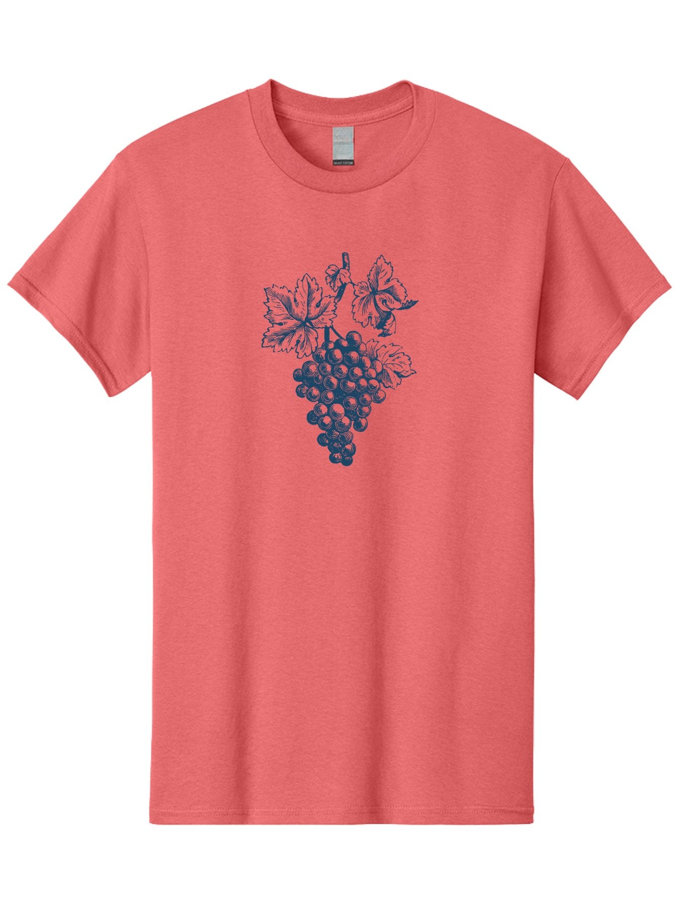 Vine & Soul Men'S Graphic Tee, 100% Cotton, Comfortable Casual Summer Wear, Machine Washable, Bunch Of Grapes, Grapevine Illustration, Wine Grapes, Vineyard Produce, Lush Foliage, Rustic Charm, Autumn Harvest, Dark Blue Ink, Vine Leaves Aae781 15