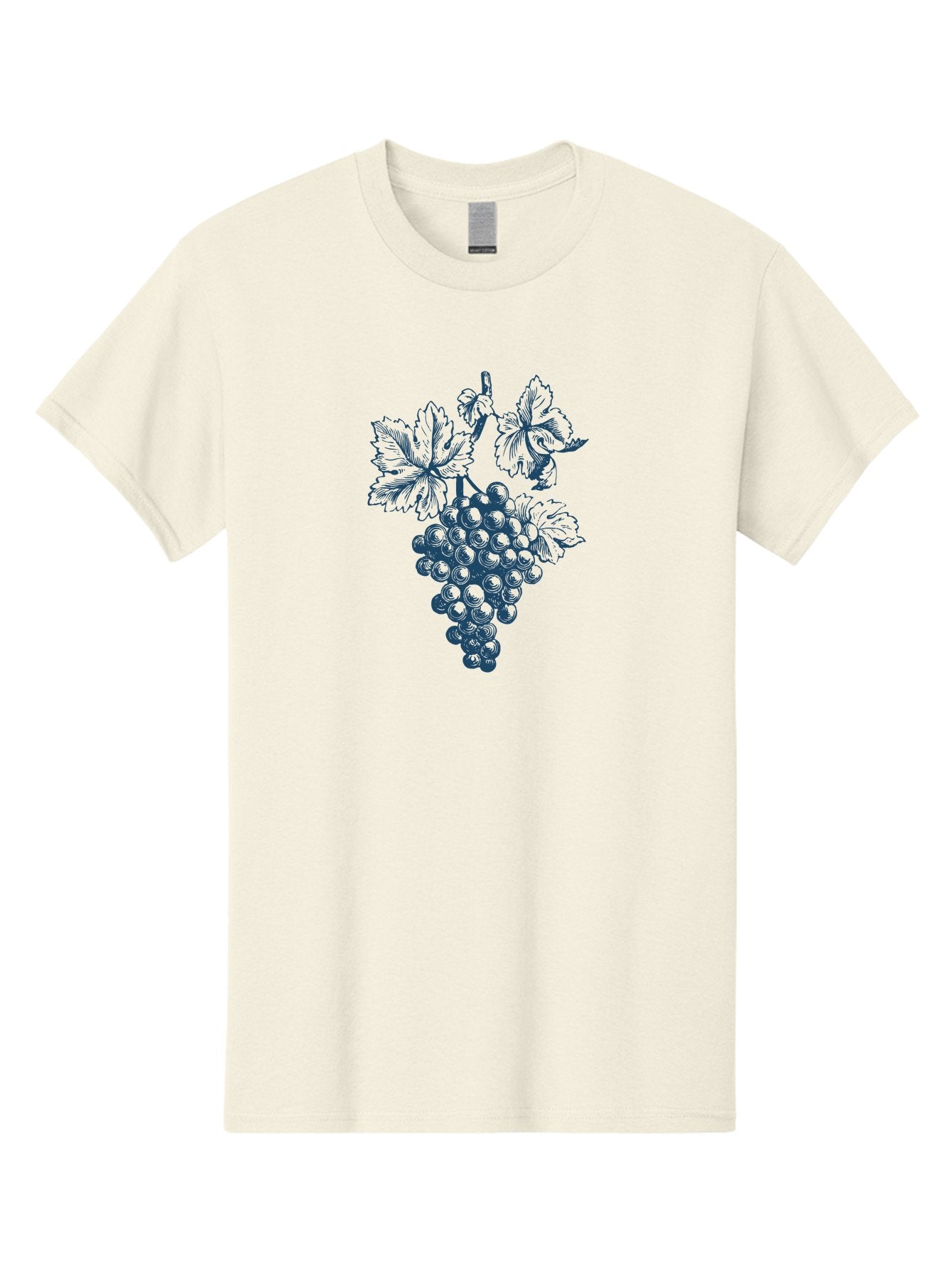 Vine & Soul Men'S Graphic Tee, 100% Cotton, Comfortable Casual Summer Wear, Machine Washable, Bunch Of Grapes, Grapevine Illustration, Wine Grapes, Vineyard Produce, Lush Foliage, Rustic Charm, Autumn Harvest, Dark Blue Ink, Vine Leaves Aae781 3