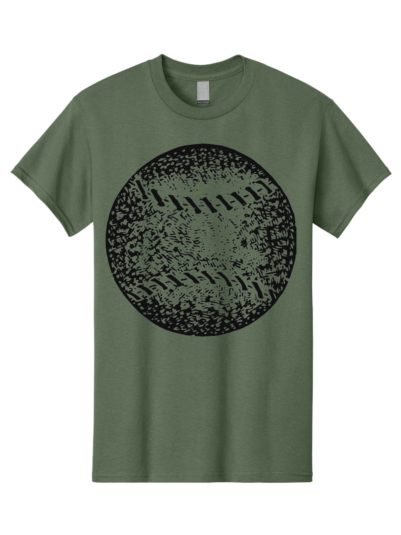 Vintage Baseball Men'S Graphic Tee, 100% Cotton, Comfortable Casual Summer Wear, Machine Washable, Baseball, Sports Equipment, Stitching Pattern, Texture, Black And Green, Graphic Illustration, Sports Theme, Team Sports Aae784 11