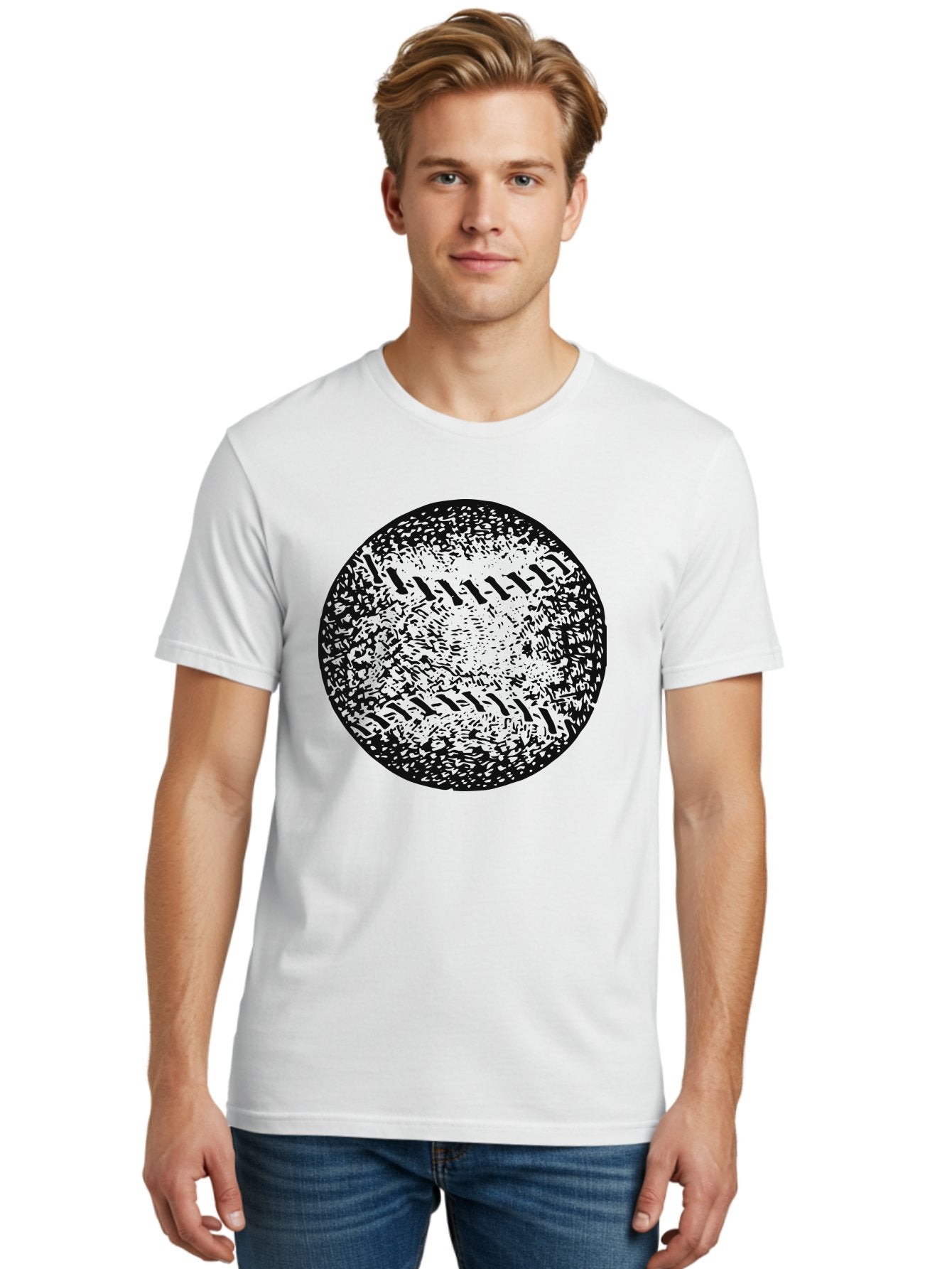 Vintage Baseball Men'S Graphic Tee, 100% Cotton, Comfortable Casual Summer Wear, Machine Washable, Baseball, Sports Equipment, Stitching Pattern, Texture, Black And Green, Graphic Illustration, Sports Theme, Team Sports Aae784 19