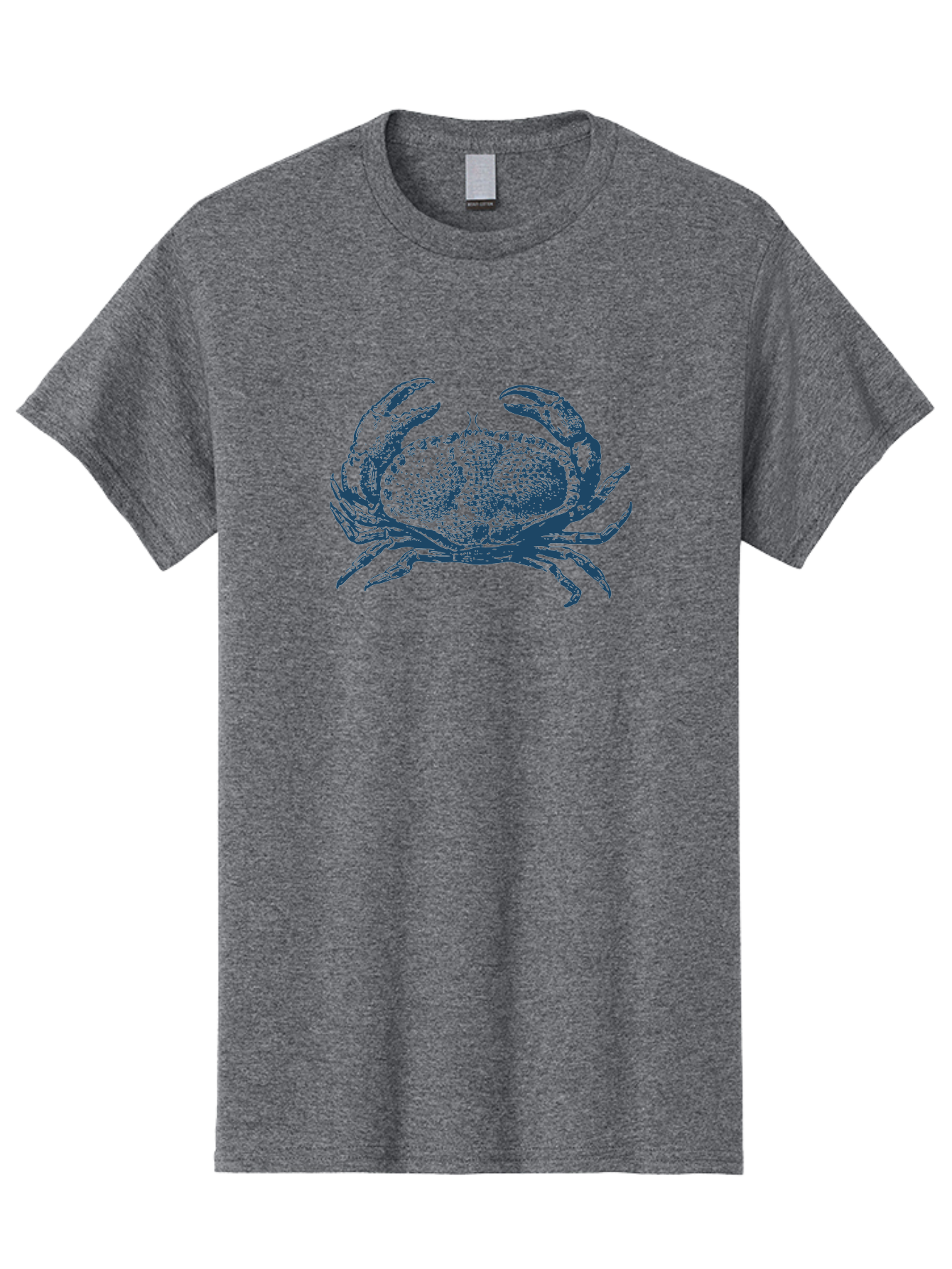 Vintage Coastal Crab Men'S Graphic Tee, 100% Cotton, Comfortable Casual Summer Wear, Machine Washable, Crab Graphic, Crustacean Illustration, Ocean Creature, Blue Crab, Sea Life, Pointillism Art, Detailed Drawing, Marine Animal Aae789