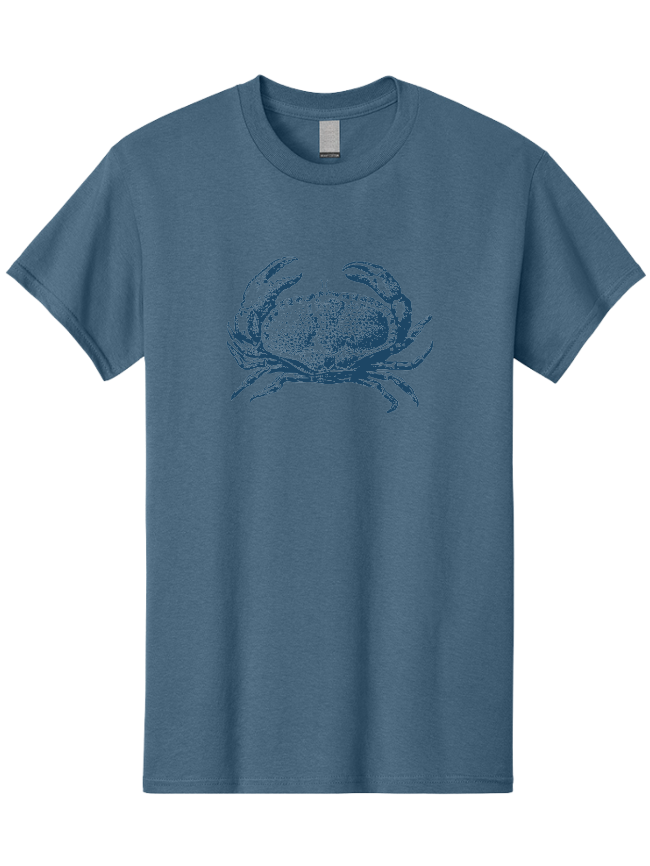 Vintage Coastal Crab Men'S Graphic Tee, 100% Cotton, Comfortable Casual Summer Wear, Machine Washable, Crab Graphic, Crustacean Illustration, Ocean Creature, Blue Crab, Sea Life, Pointillism Art, Detailed Drawing, Marine Animal Aae789
