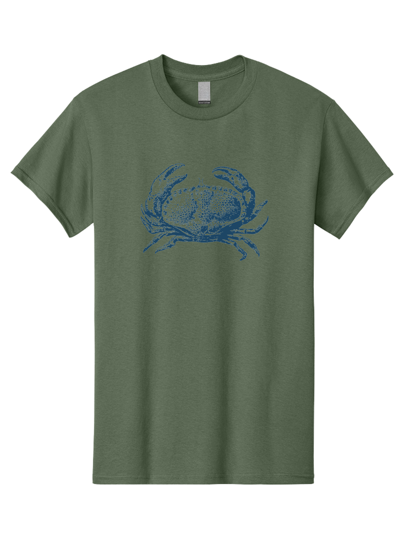 Vintage Coastal Crab Men'S Graphic Tee, 100% Cotton, Comfortable Casual Summer Wear, Machine Washable, Crab Graphic, Crustacean Illustration, Ocean Creature, Blue Crab, Sea Life, Pointillism Art, Detailed Drawing, Marine Animal Aae789 13