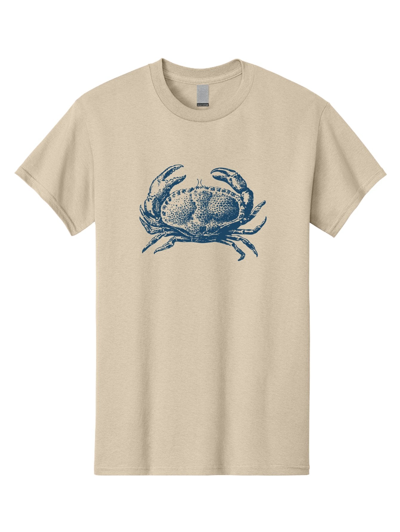 Vintage Coastal Crab Men'S Graphic Tee, 100% Cotton, Comfortable Casual Summer Wear, Machine Washable, Crab Graphic, Crustacean Illustration, Ocean Creature, Blue Crab, Sea Life, Pointillism Art, Detailed Drawing, Marine Animal Aae789 3