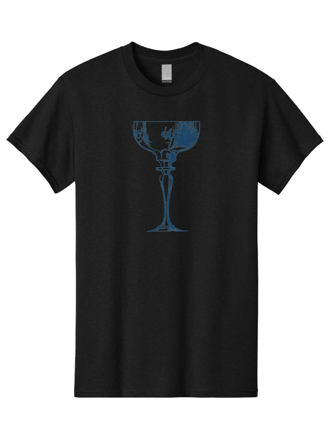 Vintage Coupe Glass Men'S Graphic Tee, 100% Cotton, Comfortable Casual Summer Wear, Machine Washable, Wine Glass, Elegant Design, Luxury Glassware, Fine Dining, Glass Art, Decorative Stemware, Sophisticated, Floral Pattern, Crystal Clear Aae790 3