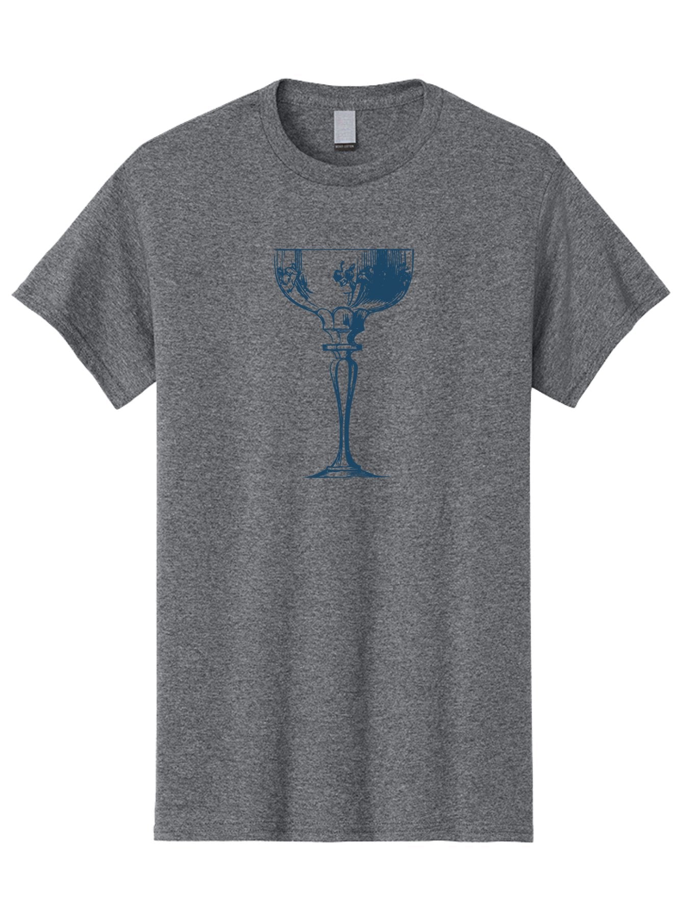 Vintage Coupe Glass Men'S Graphic Tee, 100% Cotton, Comfortable Casual Summer Wear, Machine Washable, Wine Glass, Elegant Design, Luxury Glassware, Fine Dining, Glass Art, Decorative Stemware, Sophisticated, Floral Pattern, Crystal Clear Aae790 7