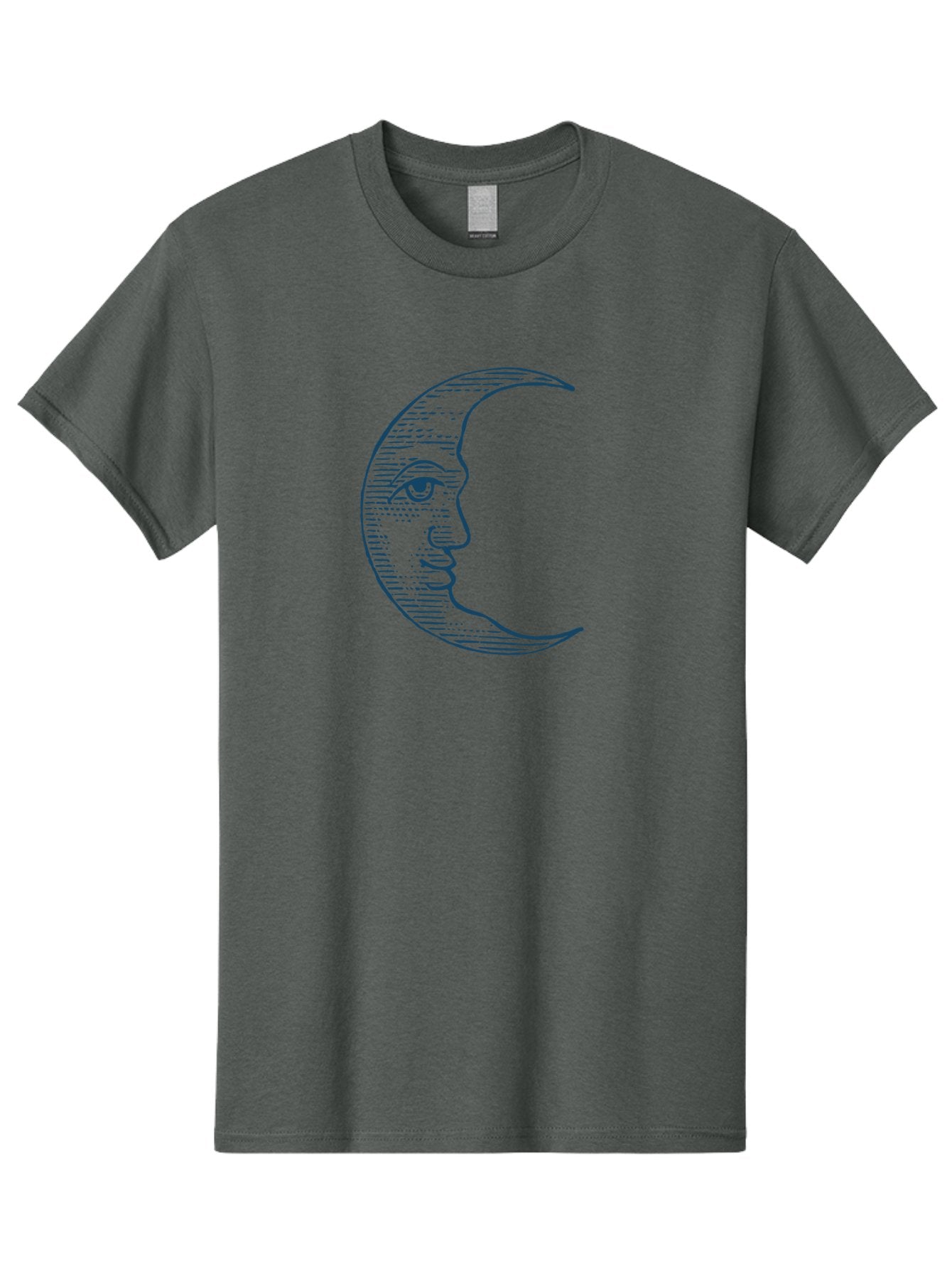 Vintage Crescent Moon Face Men'S Graphic Tee, 100% Cotton, Comfortable Casual Summer Wear, Machine Washable, Crescent Moon With Face, Lunar Symbol, Astrology, Moon Phase, Mysticism, Night Sky, Celestial Body, Moon Illustration, Mystical Art Aae791 13